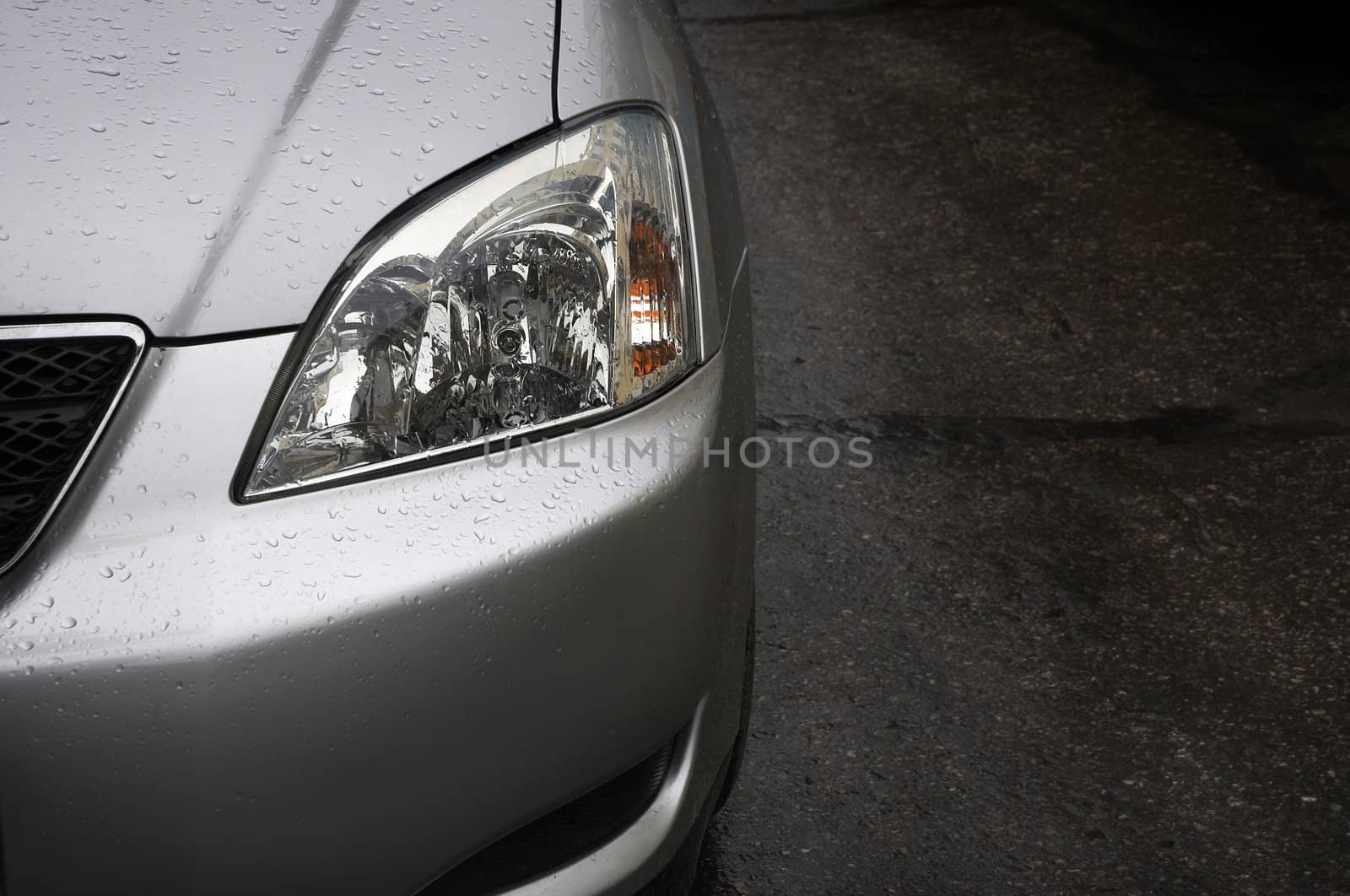 wet car with space for text(special photo f/x)