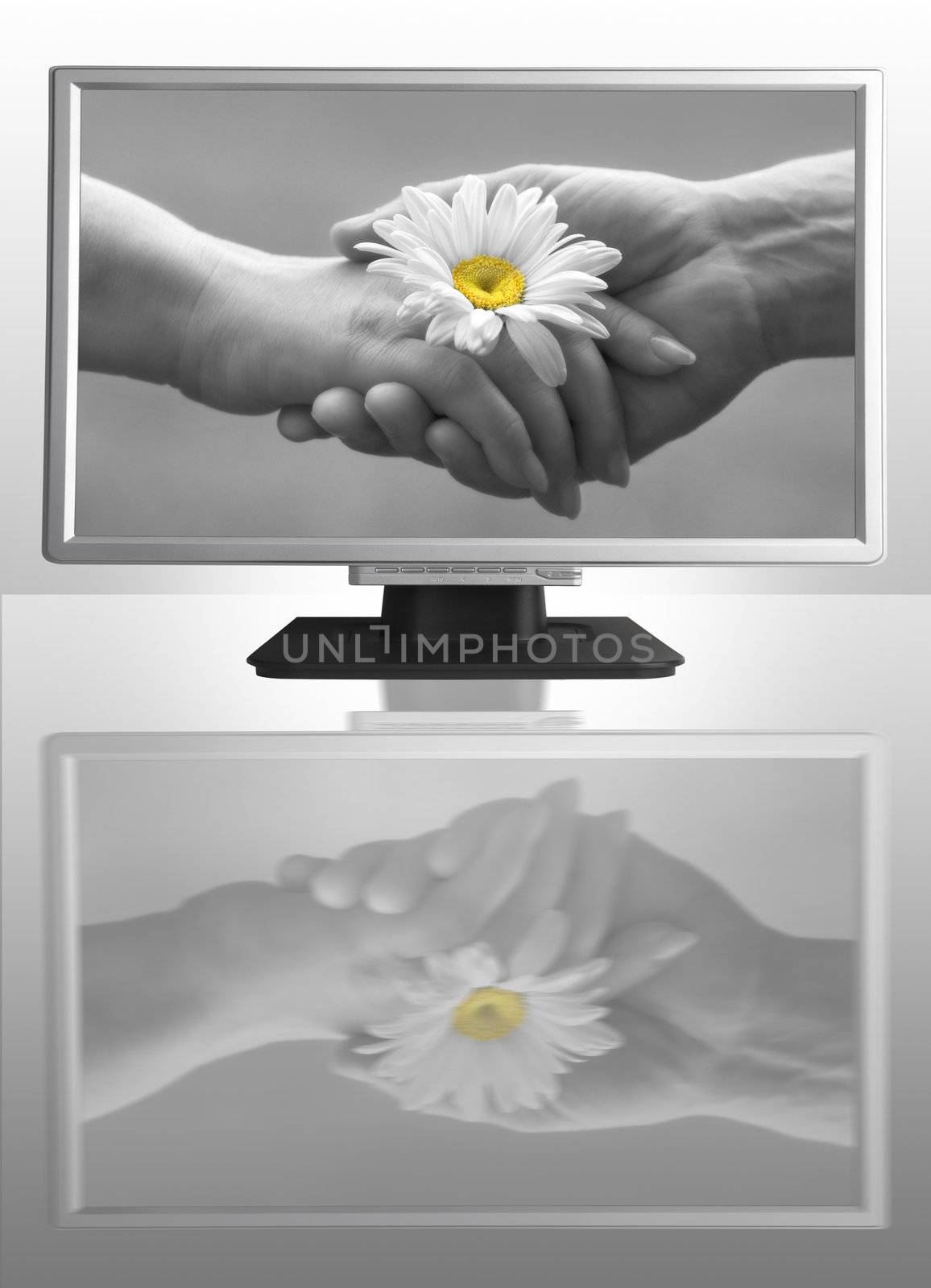 monitor with romantic image by Kuzma