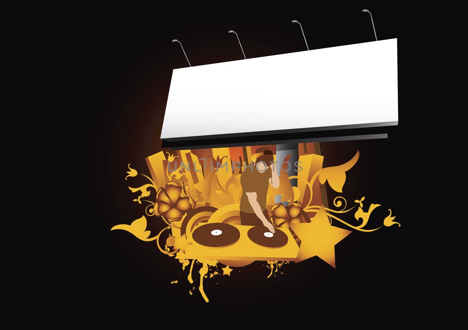 just place your text or image on empty white banner