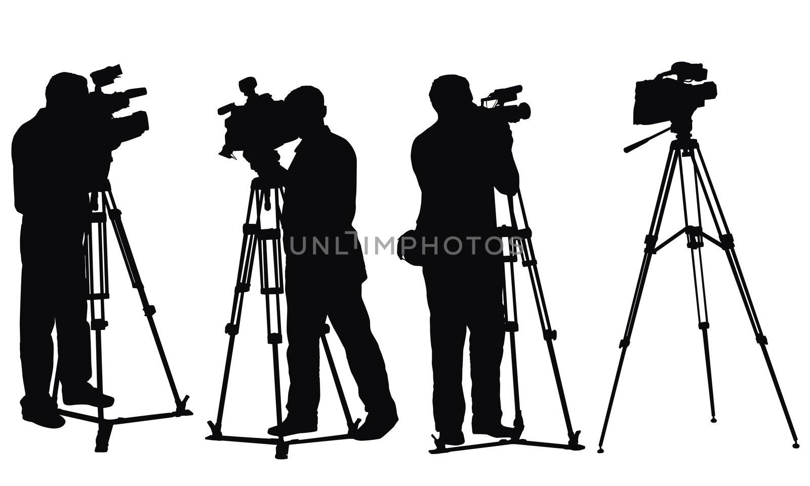 isolated reporters with camcorders