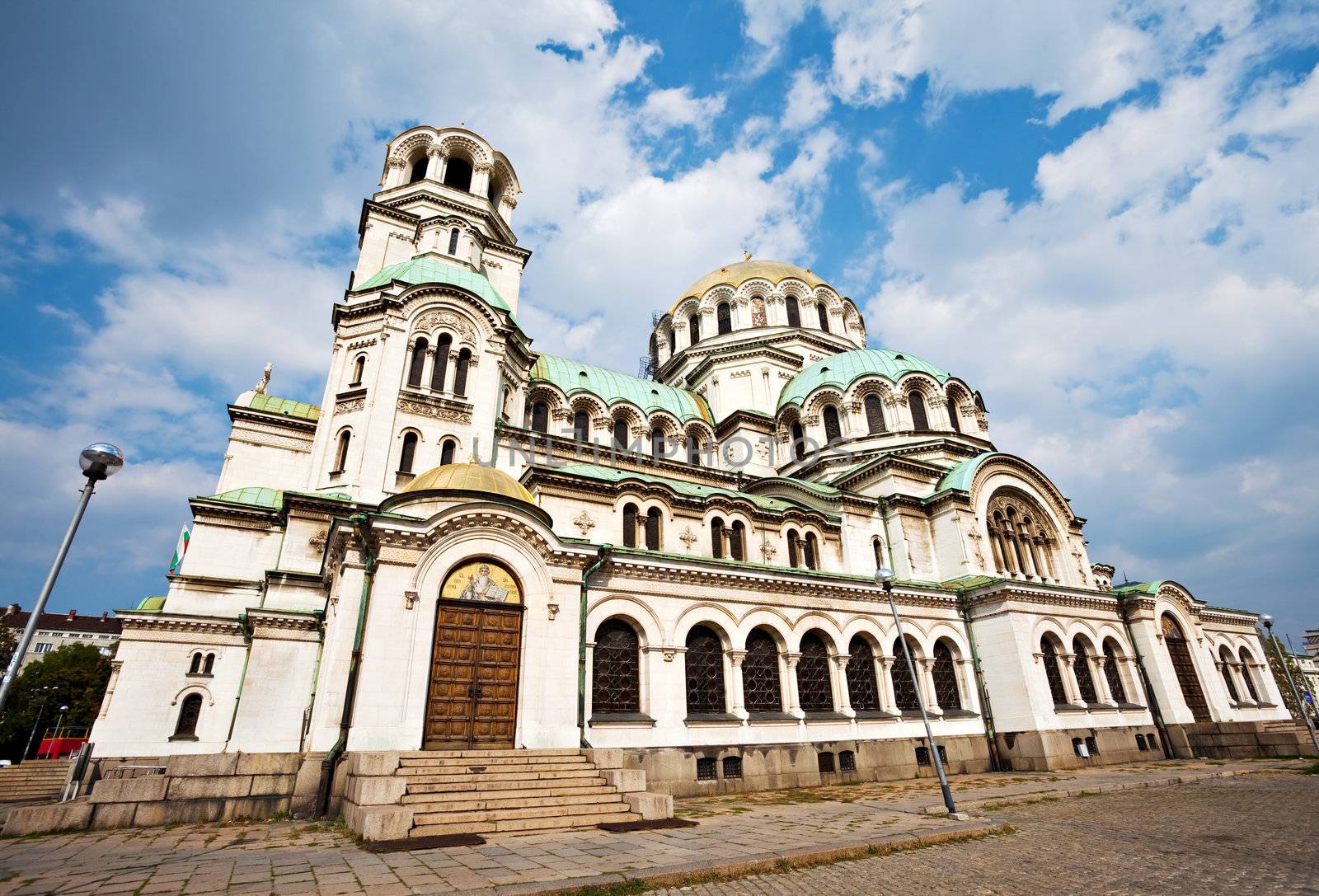 side view of svety Alexander Nevsky cathedral in Sofia