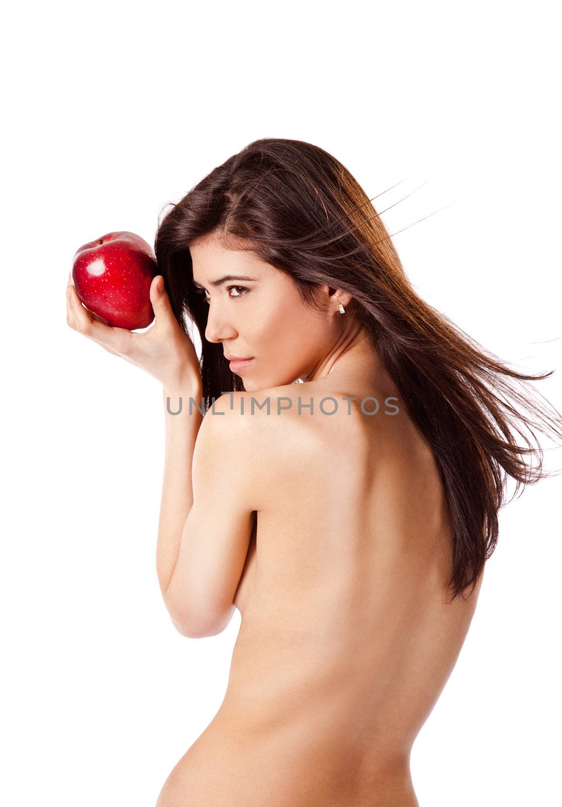 Naked woman with apple by vilevi