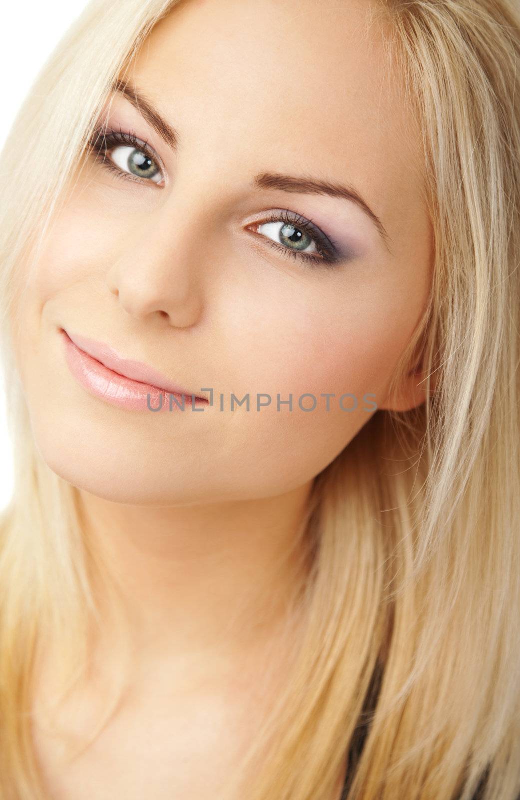 portrait of a beautiful young female with blond hair