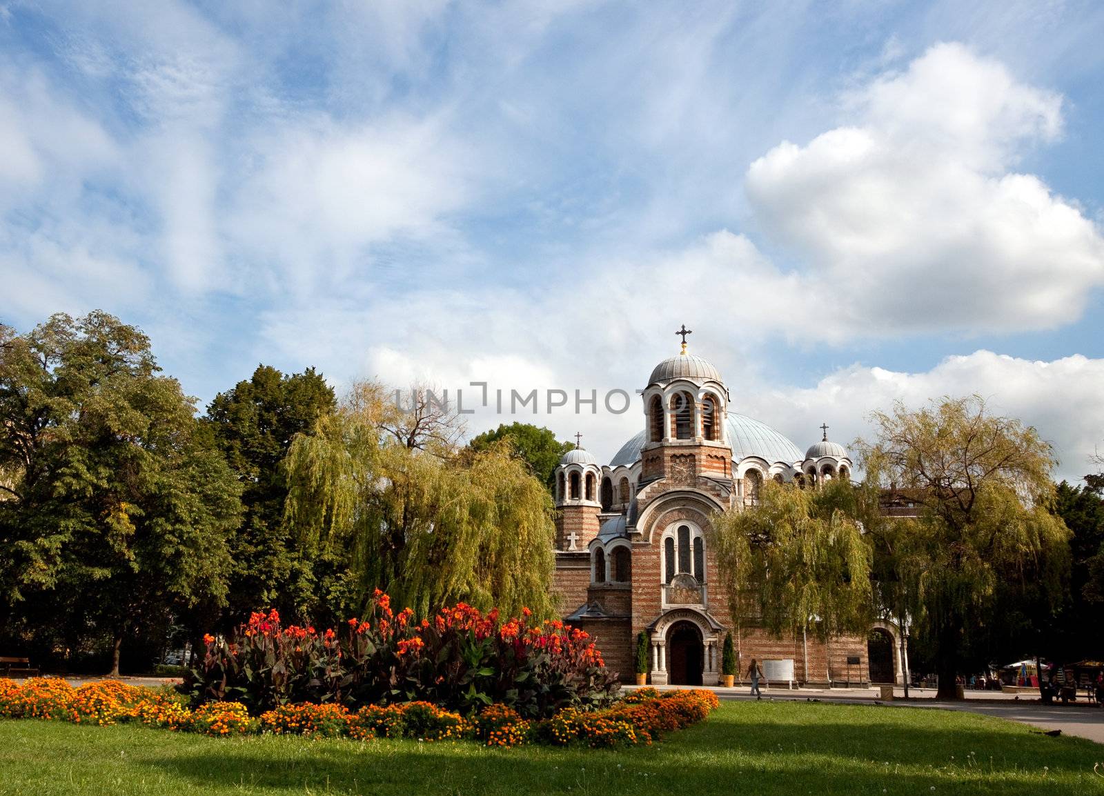 a view of the "Sveti Sedmochislenitsi" church in Sofia, Bulgaria