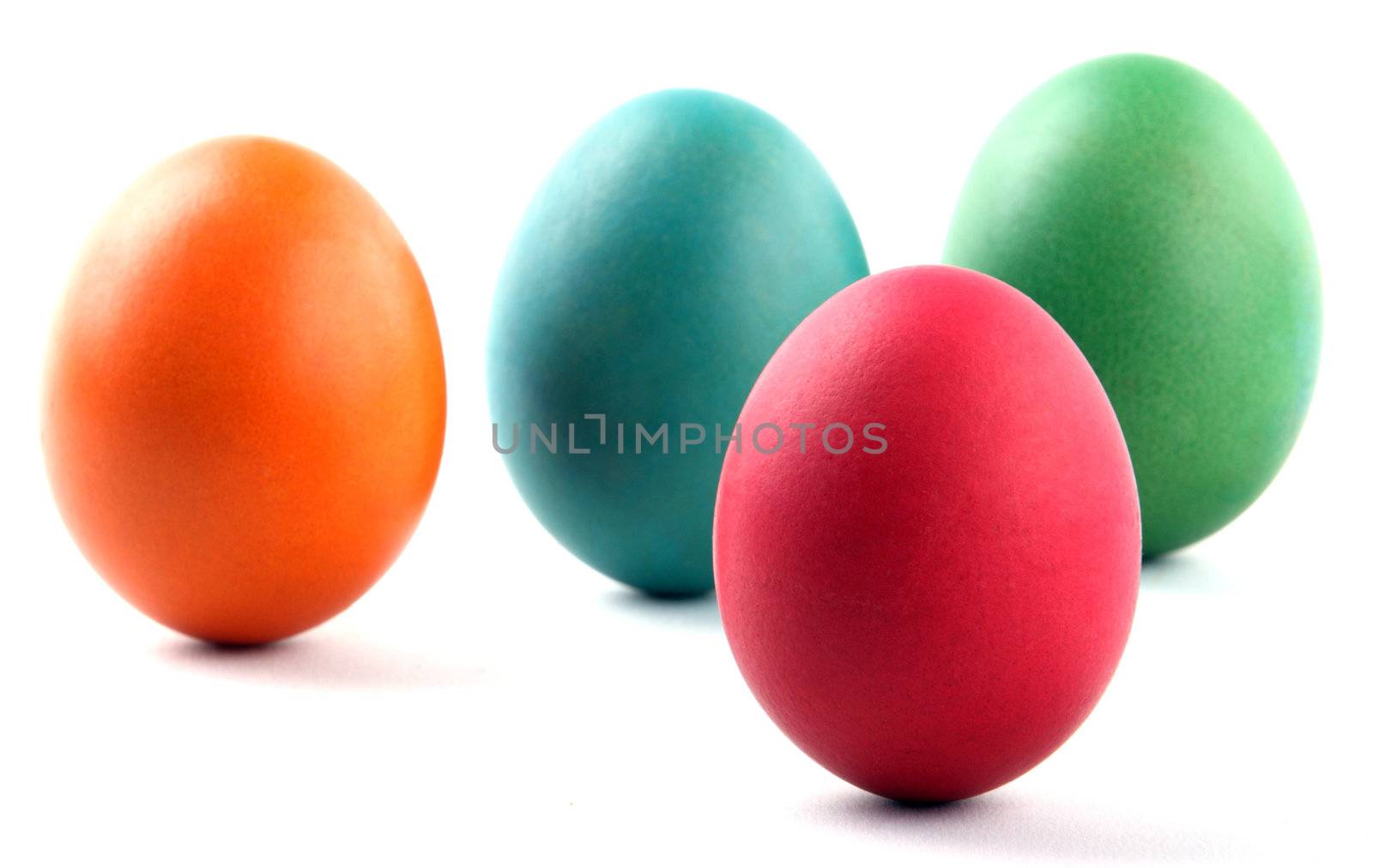 Easter eggs on white background.