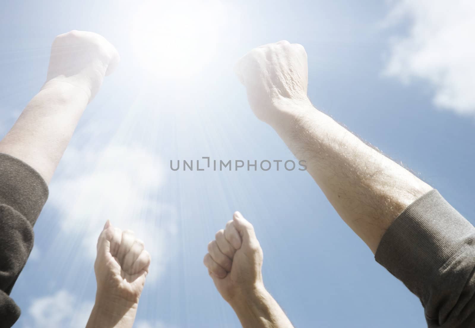 special photolight f/x, focus point on  nearest hand of man