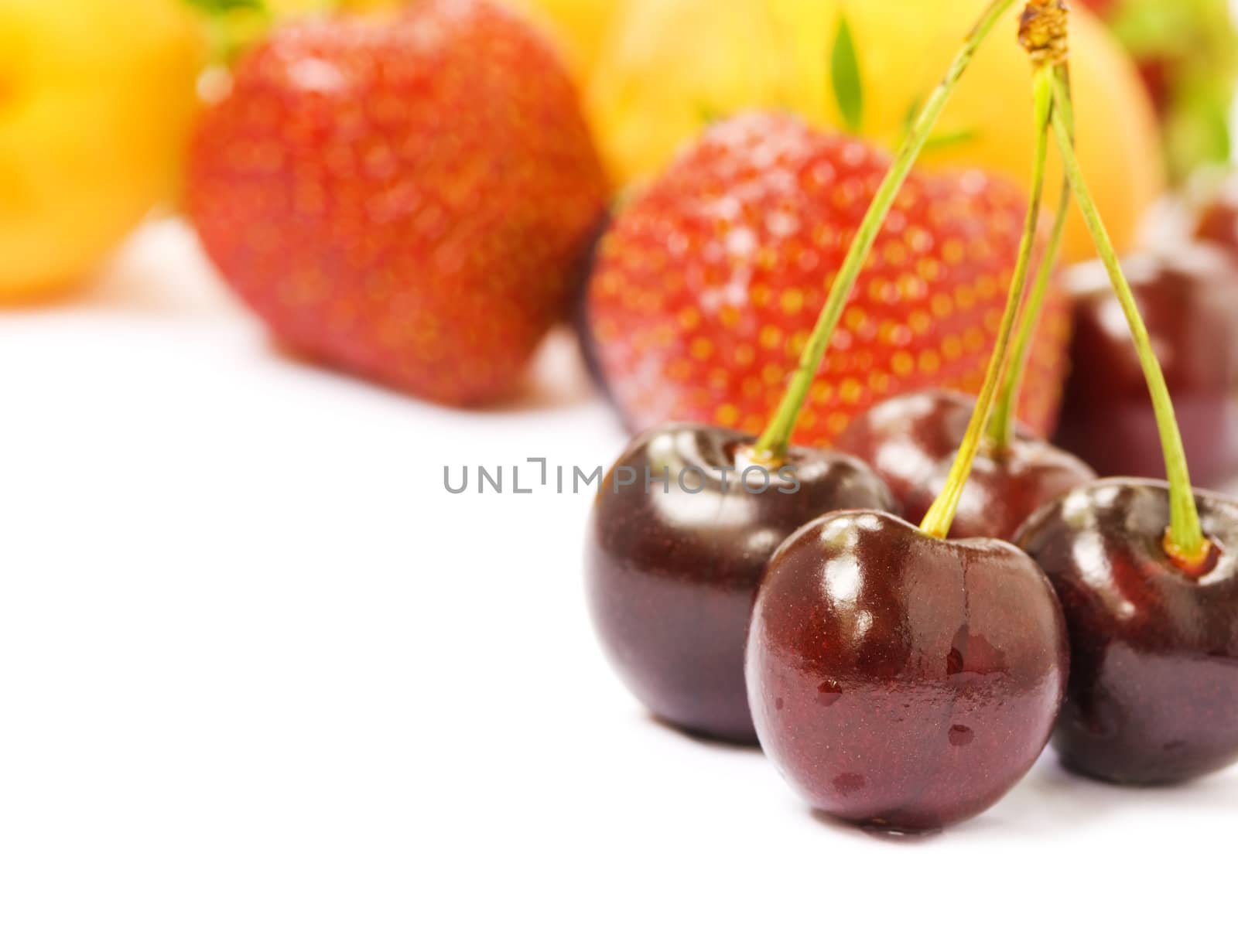 food close-up isolated on white background (focus selective on nearest part)