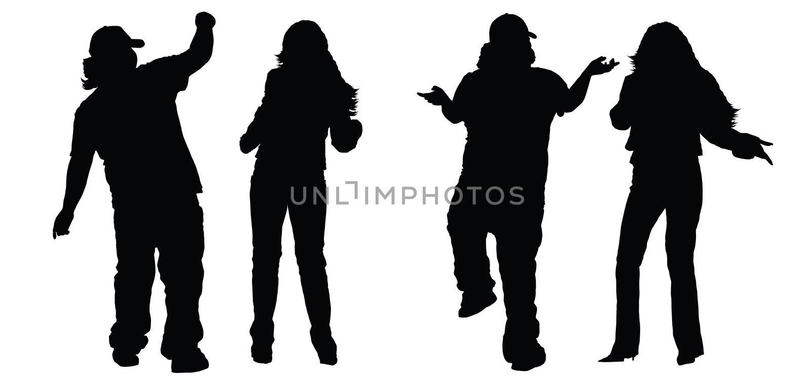 party concept, isolated people on white background (made from my images)