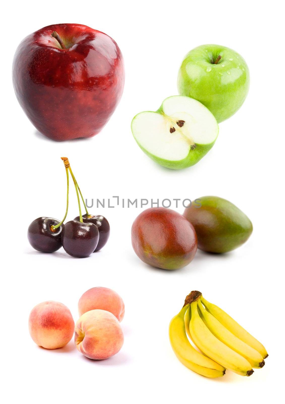 some healthy food isolated on white background for your design