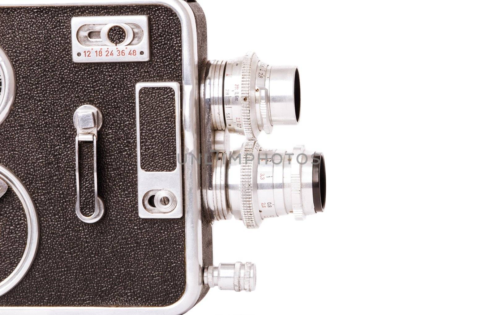 old retro camera isolated on white background