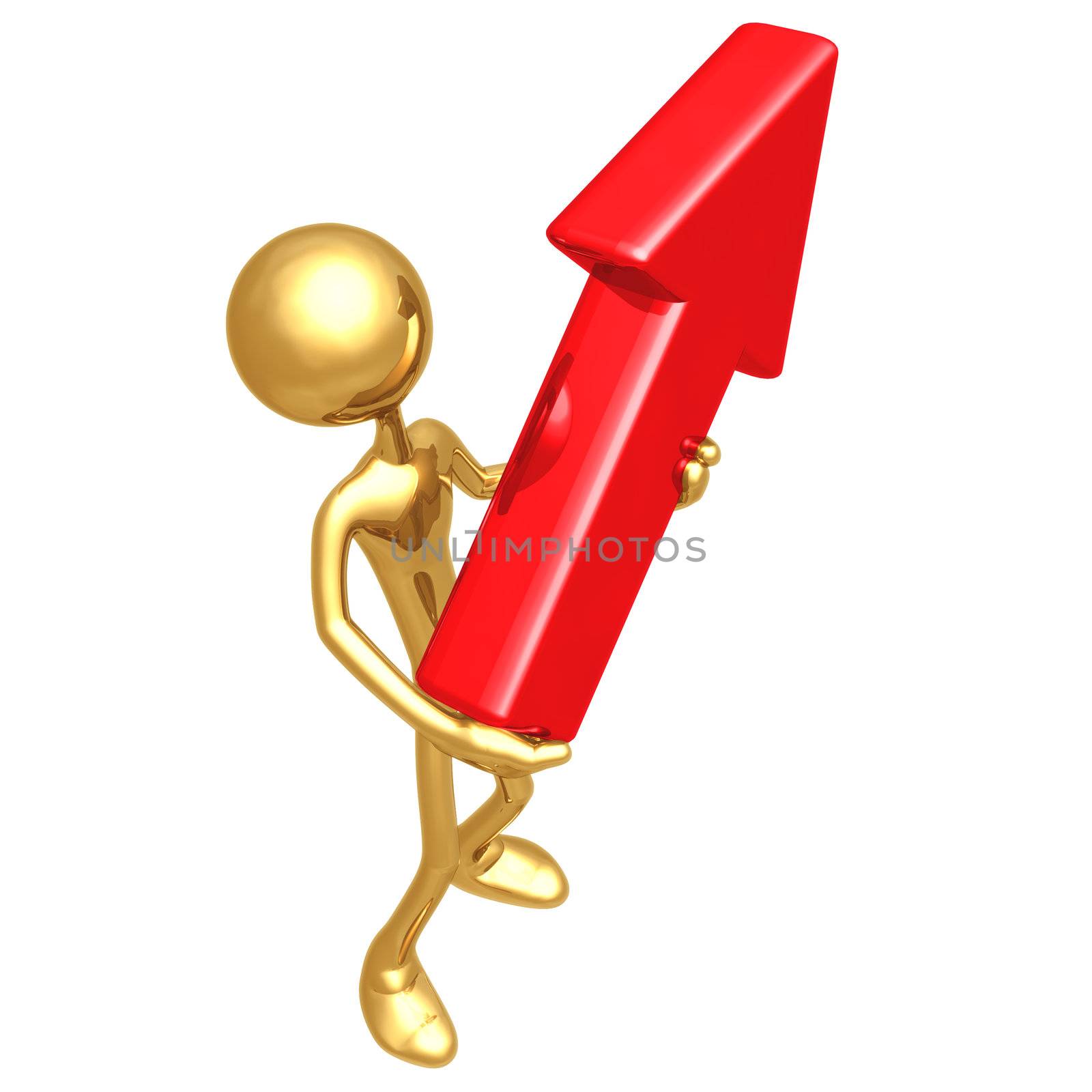 Arrow to Success Person Holds an Arrow Cursor by LuMaxArt