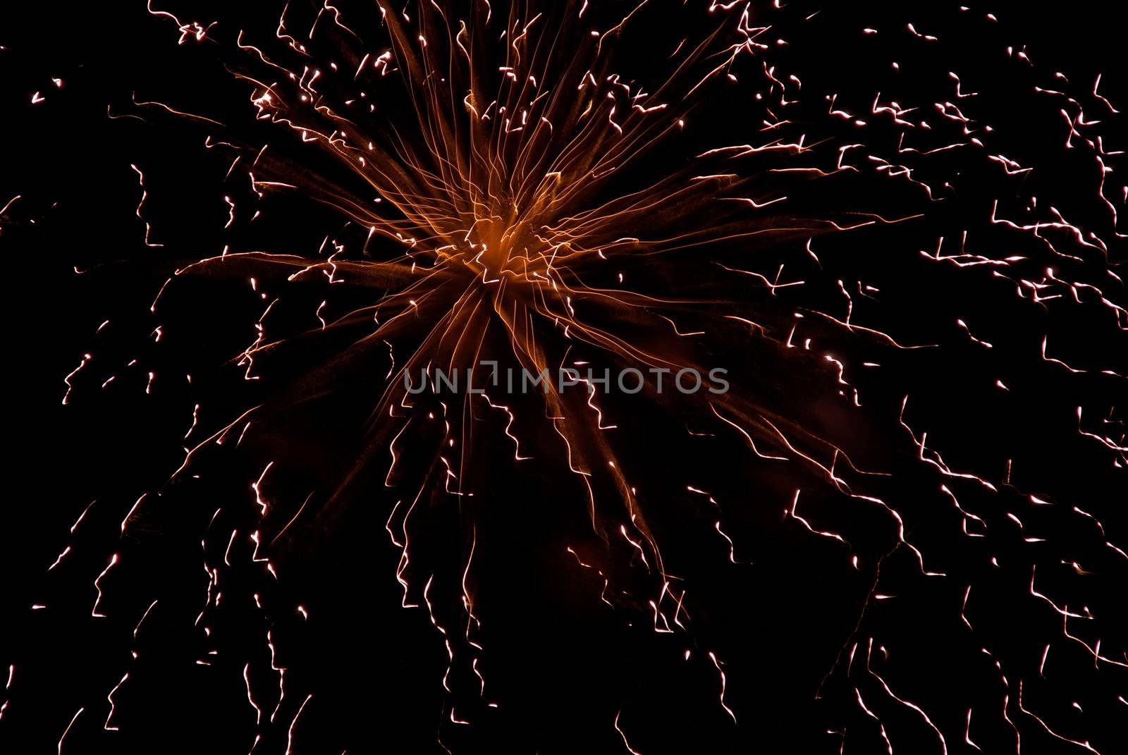 abstract colored fireworks in the dark night