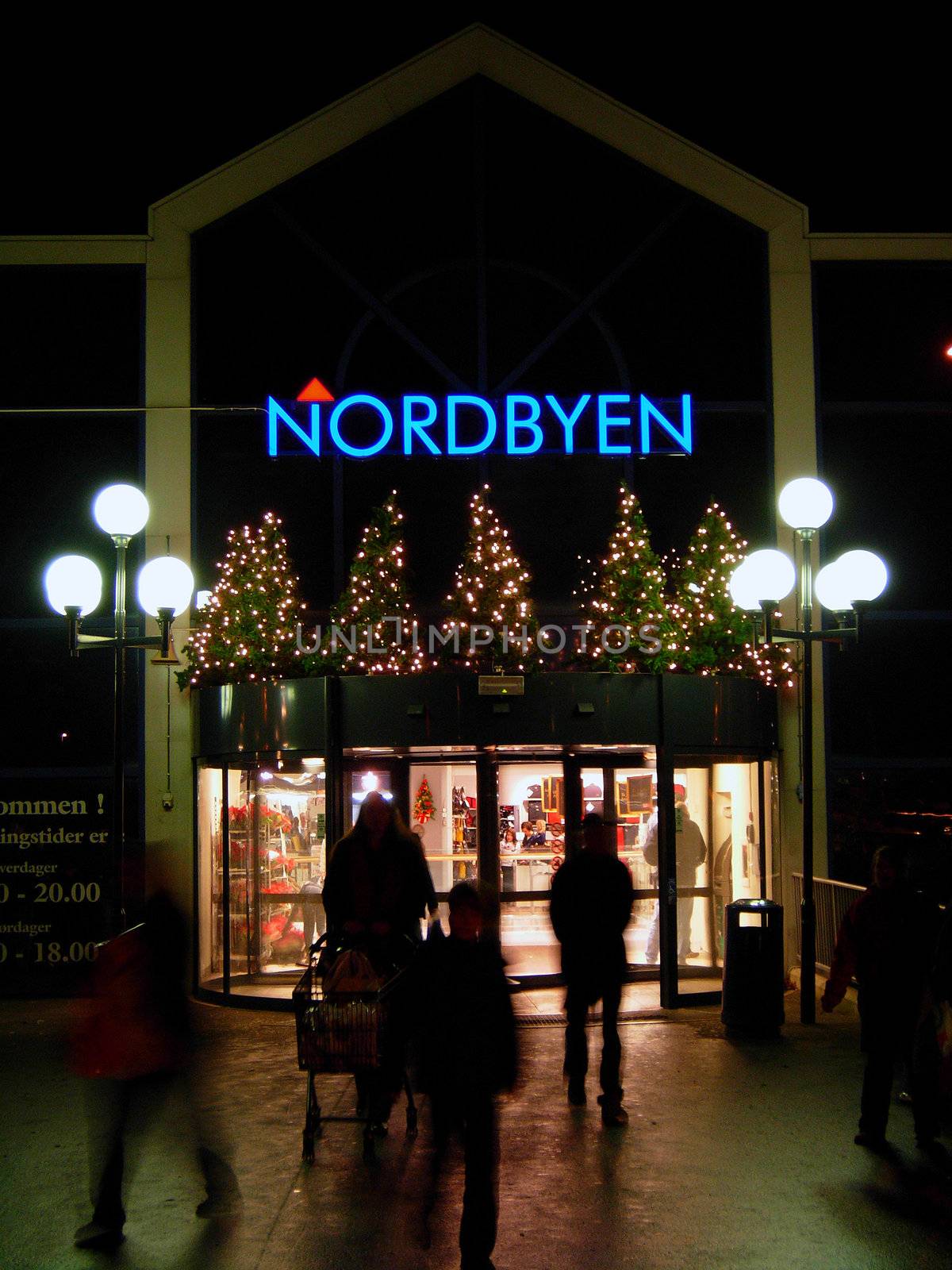 Christmas shopping in Norway.
Nordbyen shoppingcenter. Hovland, Larvik, Vestfold, Norway - 2006.