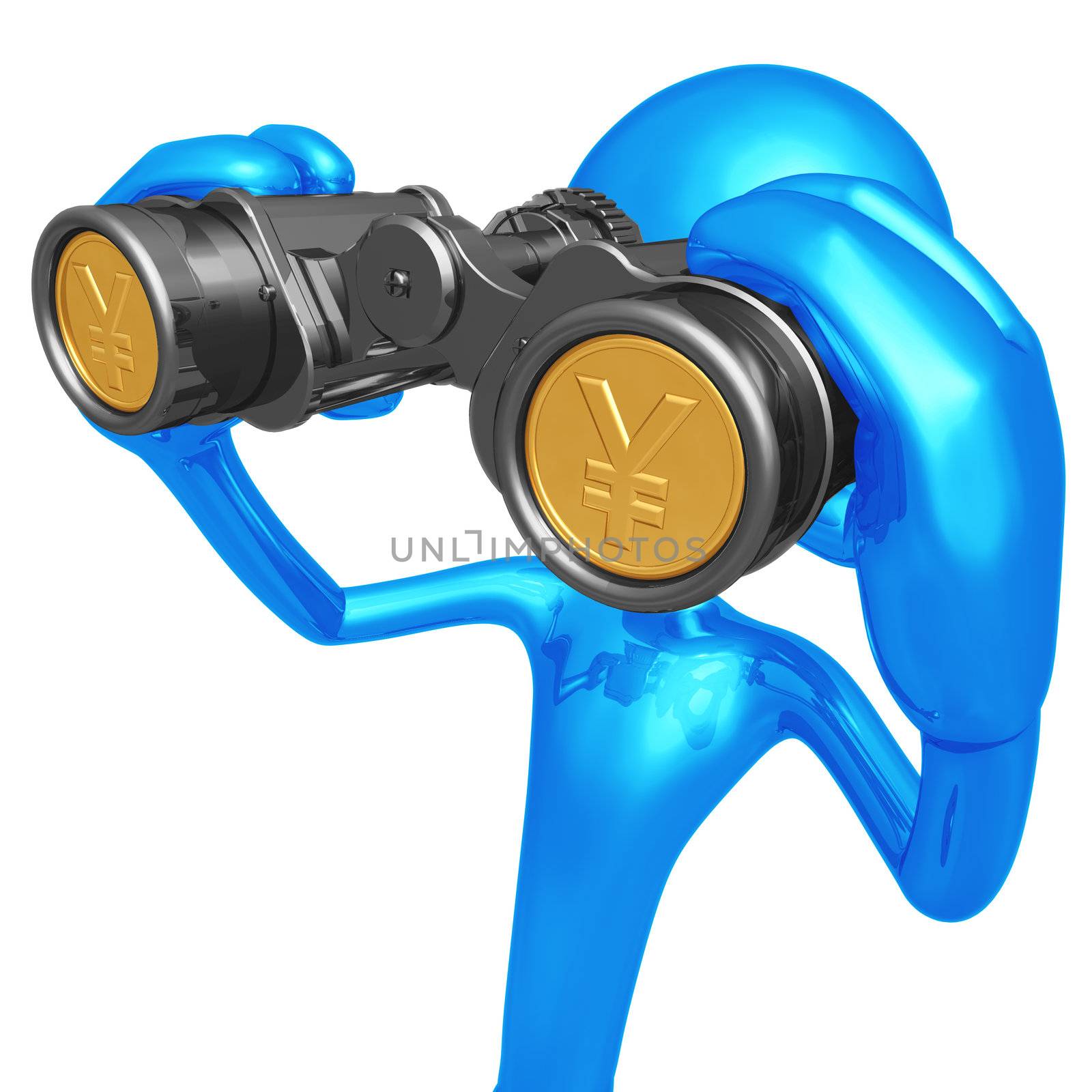 Financial Outlook Binoculars With Gold Coin Lenses by LuMaxArt