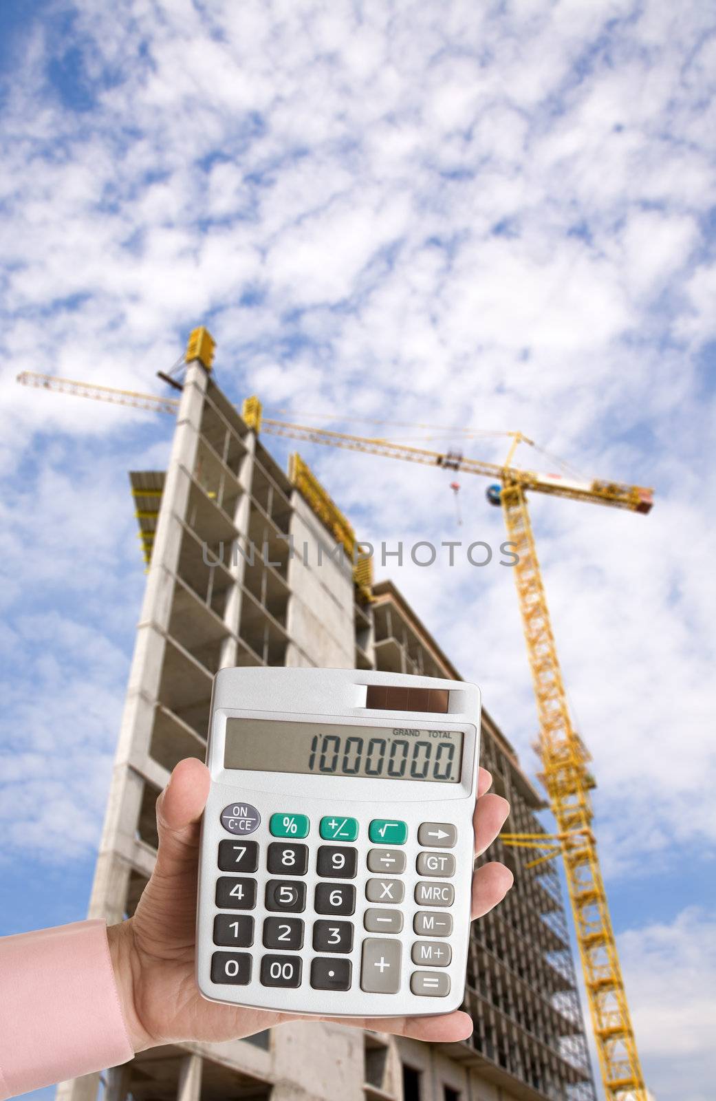 invest in building (business concept ) isolated on white background, made from my images