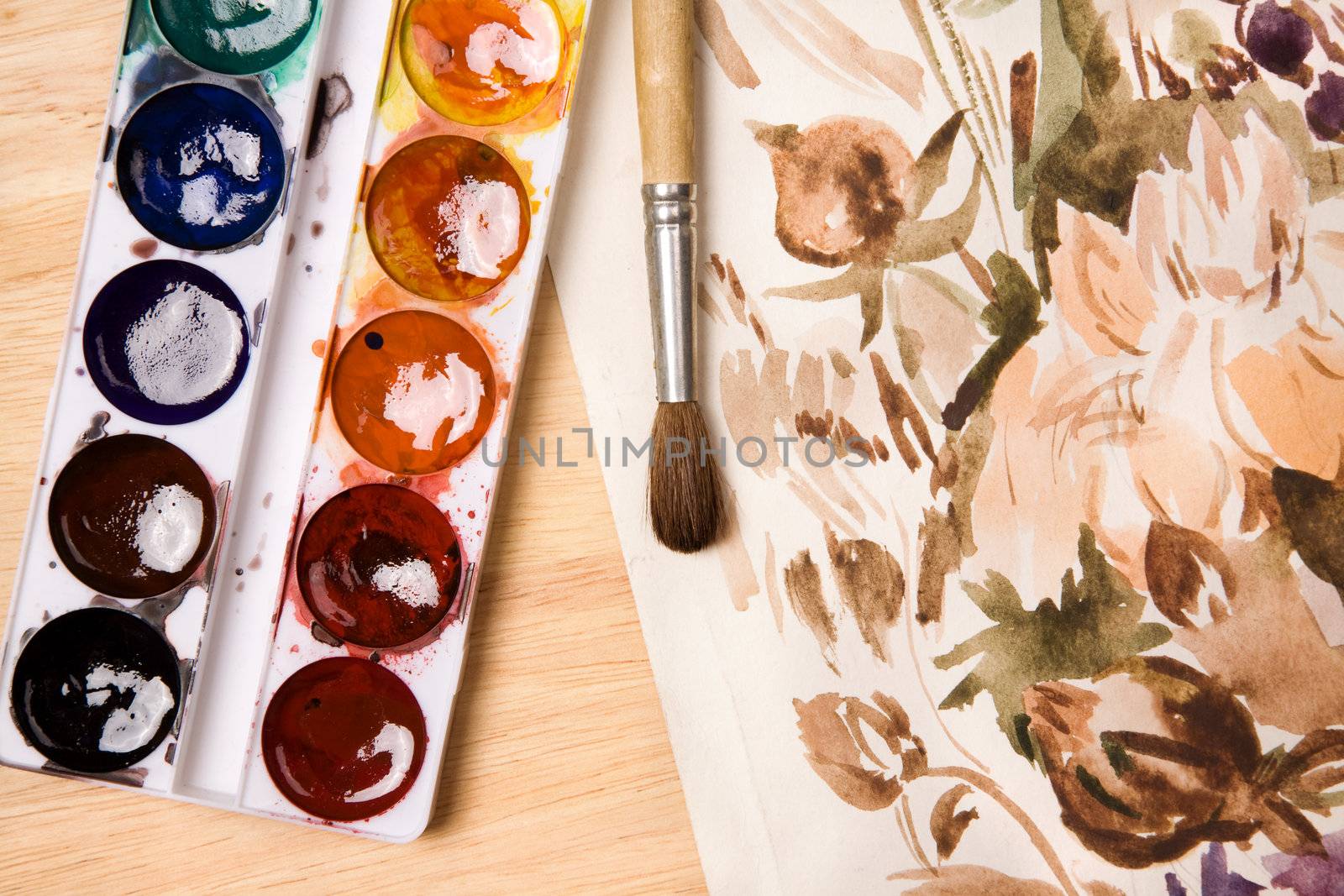 made from my personal art-work, focus point on brush