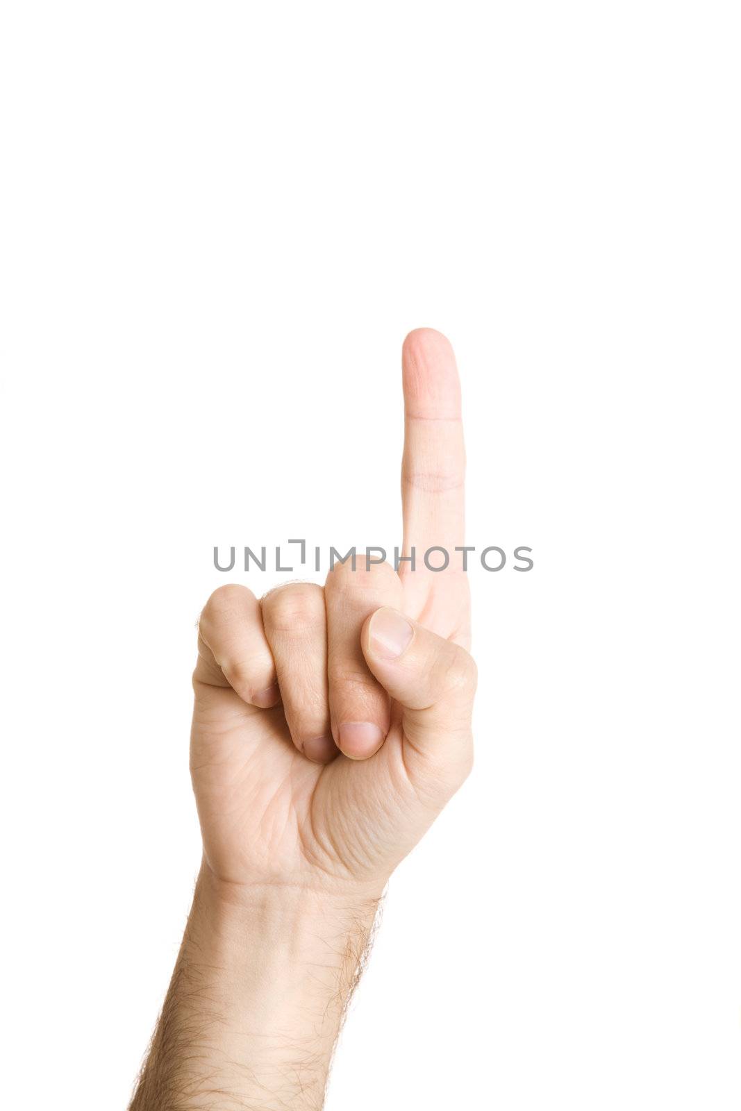 hand of man isolated on white background