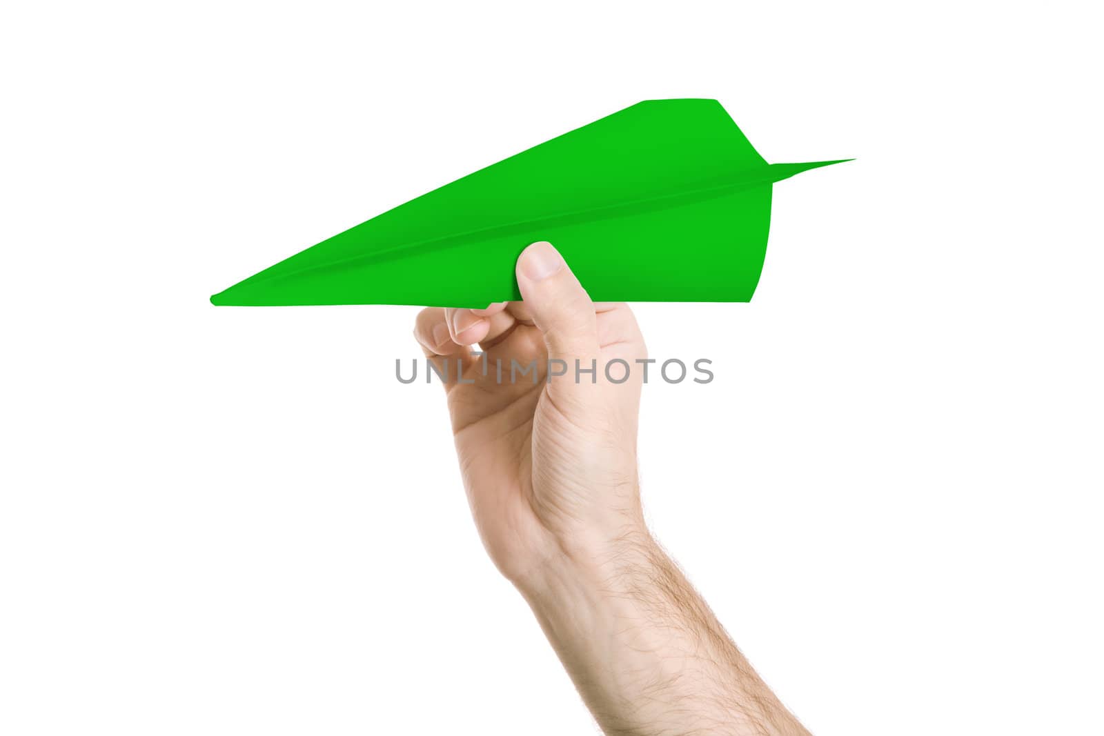color concept with paper toy and hand