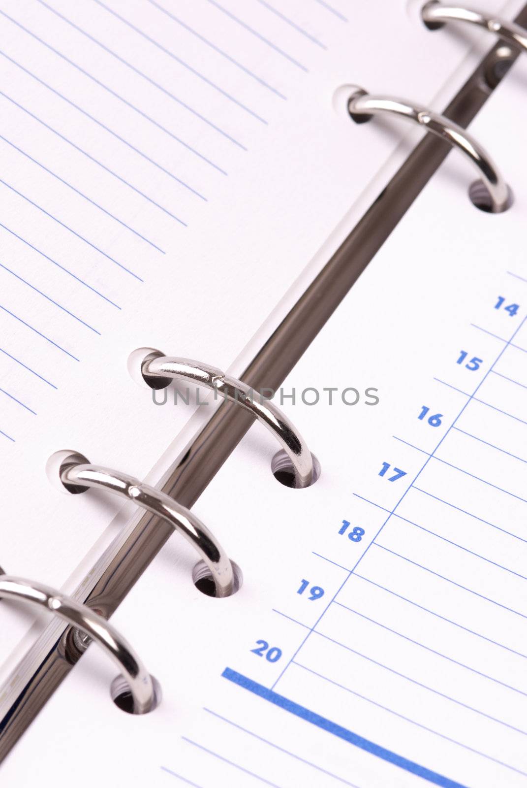 personal organizer in closeup, selective focus, see others in my portfolio