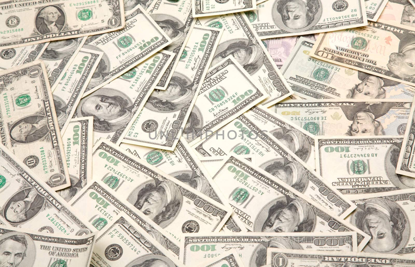 money background from usa cash, focus point on center