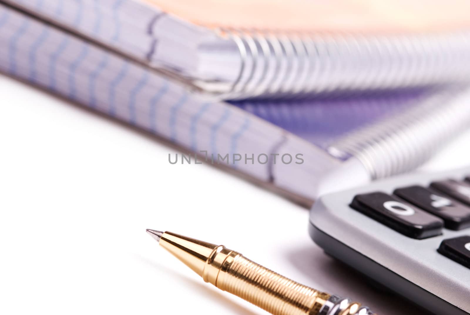 isolated on white background, selective focus on nearest