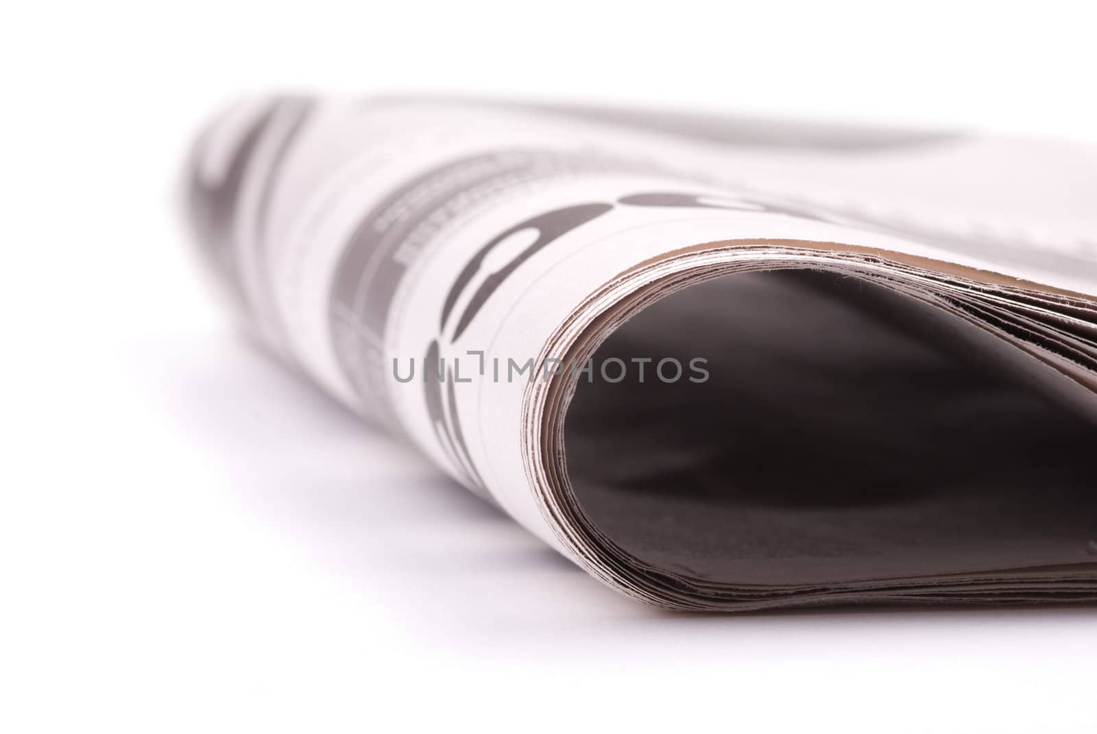 paper close-up, selective focus on nearest part , isolated on white background