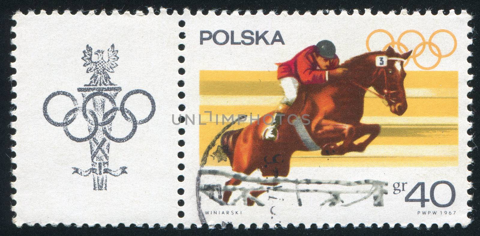 POLAND - CIRCA 1967: stamp printed by Poland, shows Jump, circa 1967