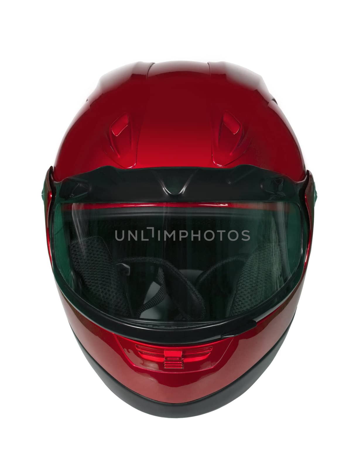 Motorcycle Helmet isolated on white with clipping path. Front view