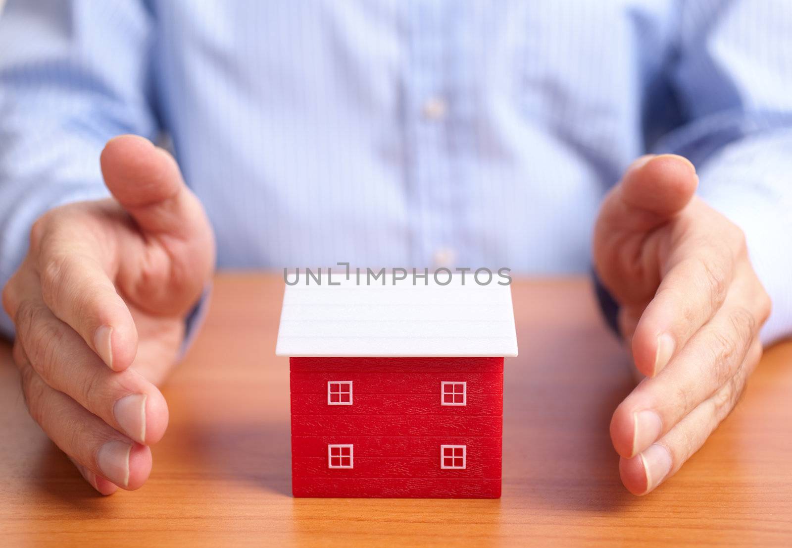 domestic property insurance concept, selective focus on house
