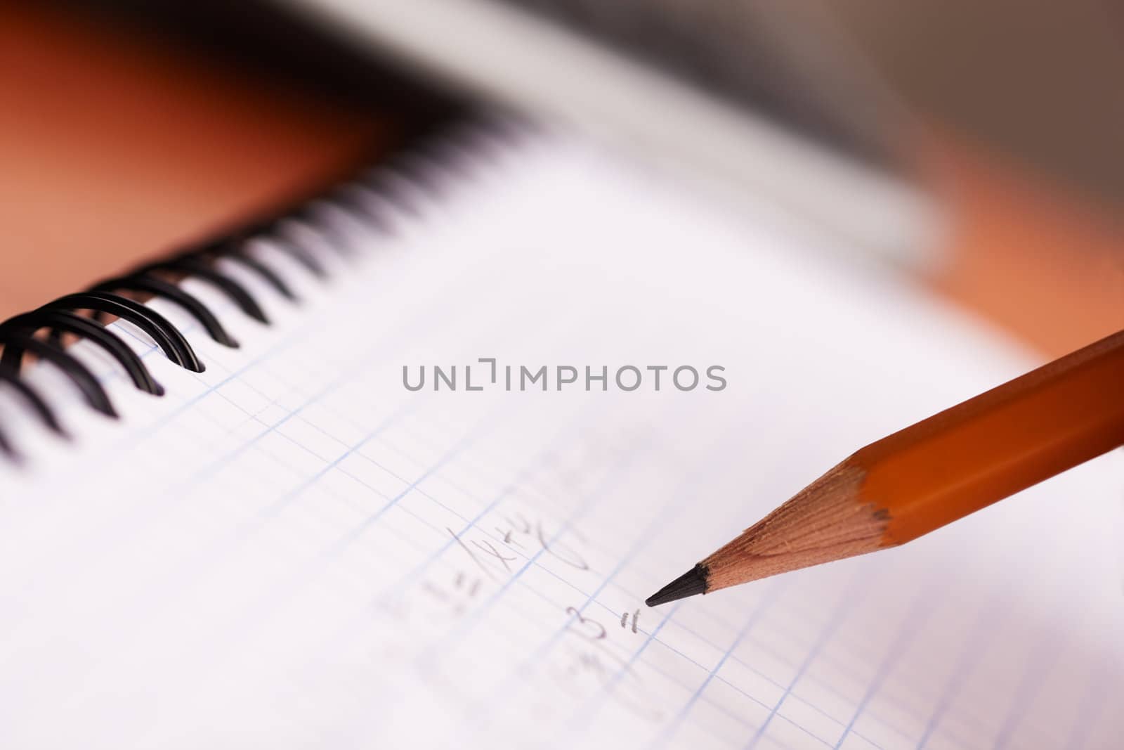 educational concept, selective focus on writing part of pencil