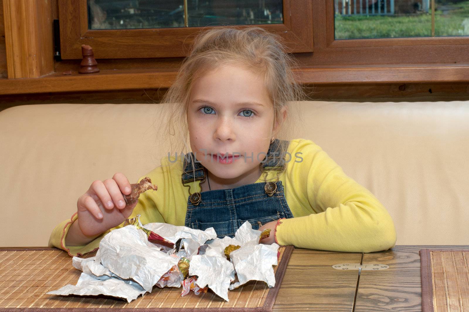 Girl with chocolates. by kromeshnik