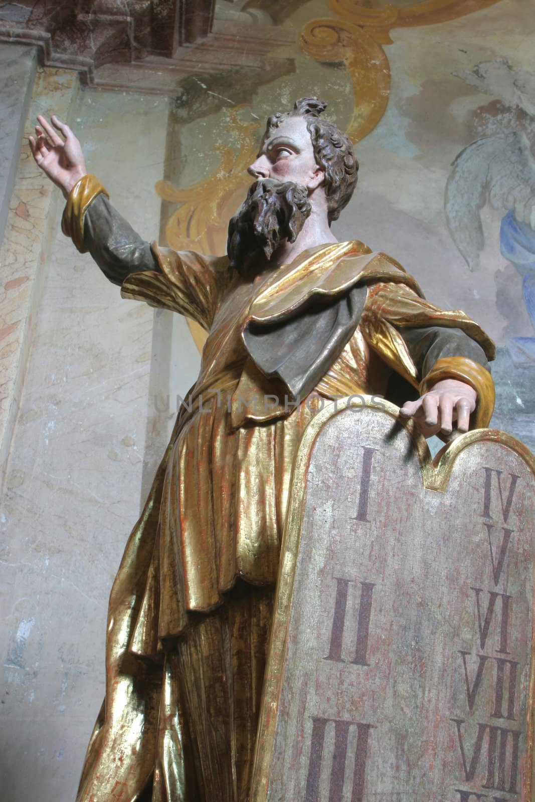 Moses holding the Ten Commandments