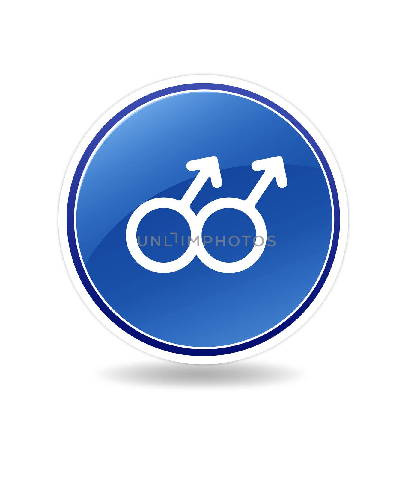 High resolution graphic icon of a homosexual male symbol.