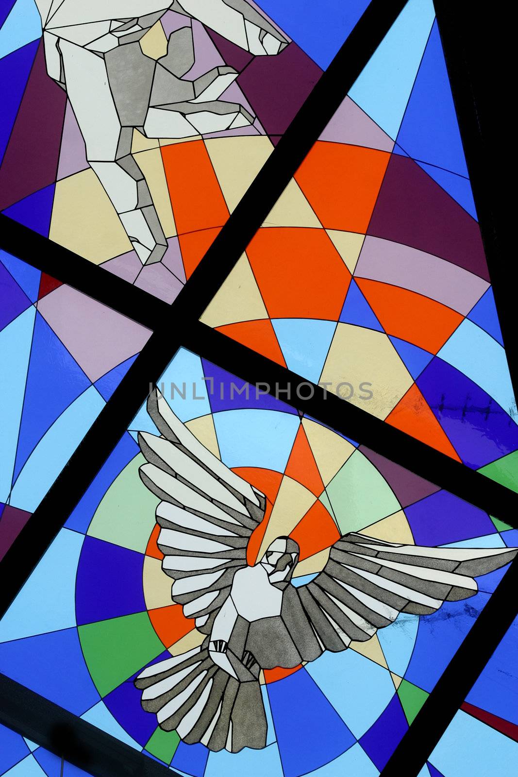 Holy Spirit Bird, stained glas