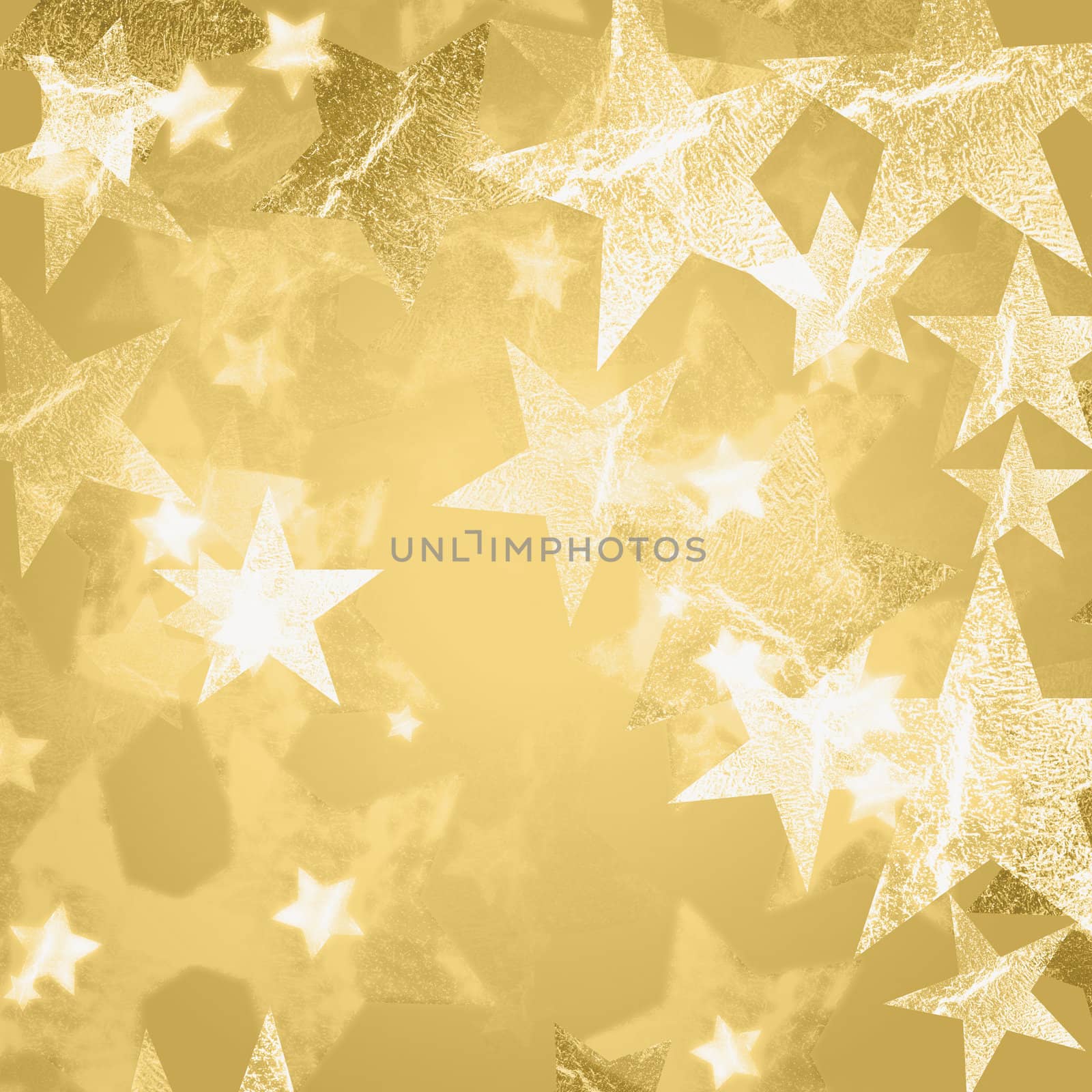 golden and white stars over beige background with feather center