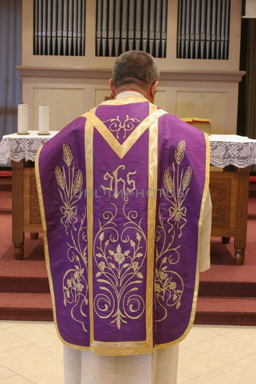 Golden embroidered Church vestments
