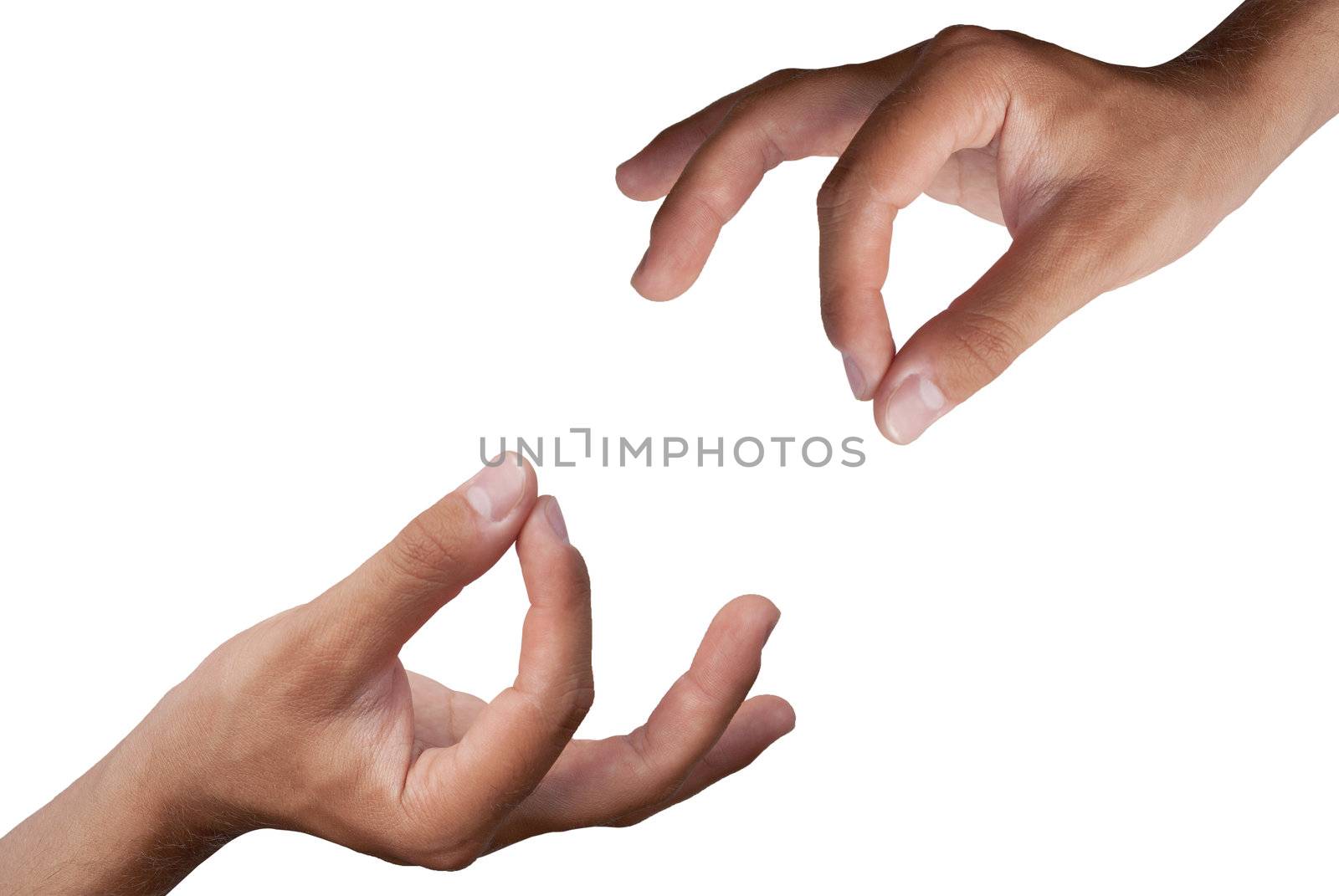 hand and finger pointing at / showing direction