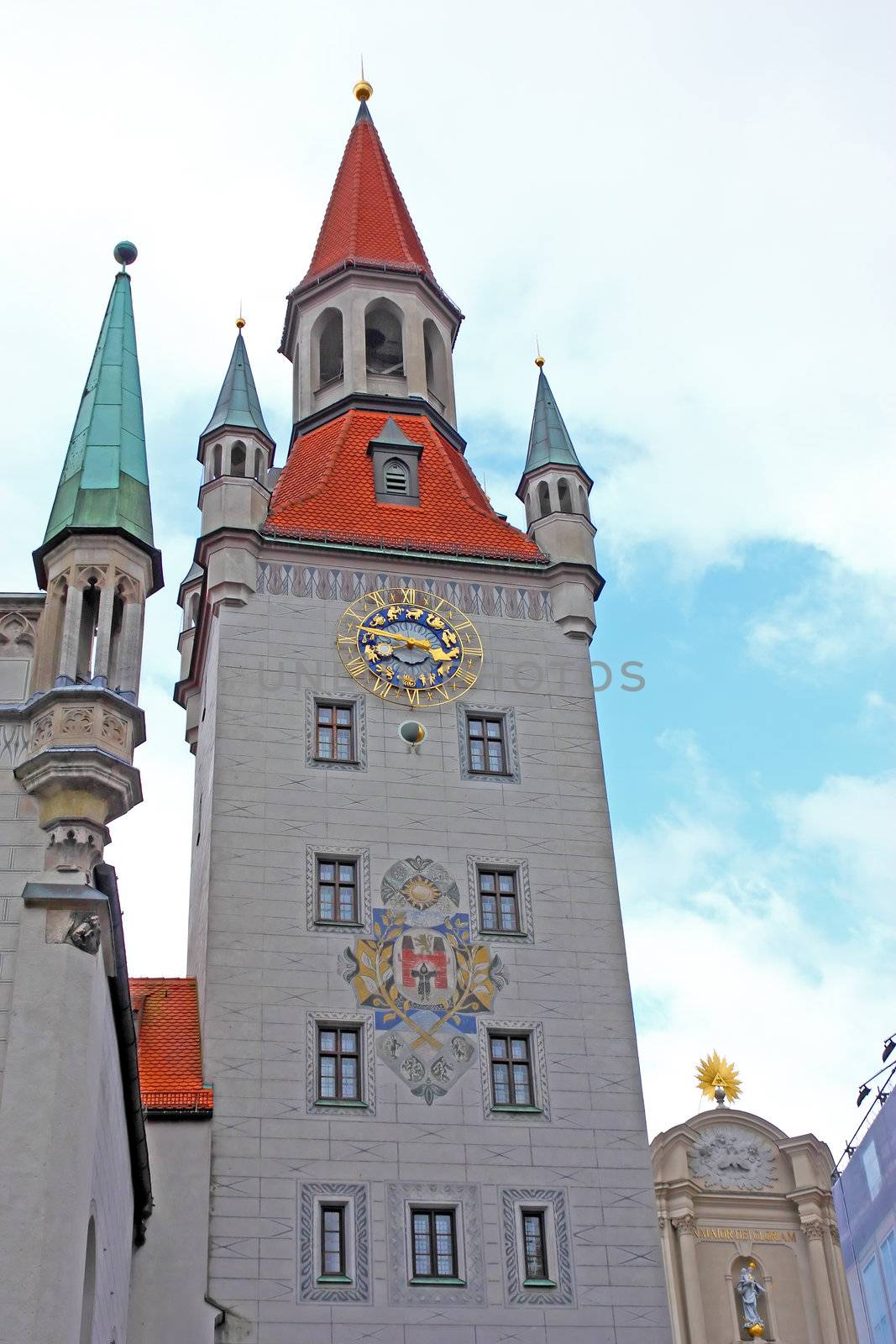 Tower of the Old Town Hall with Clock in Munich