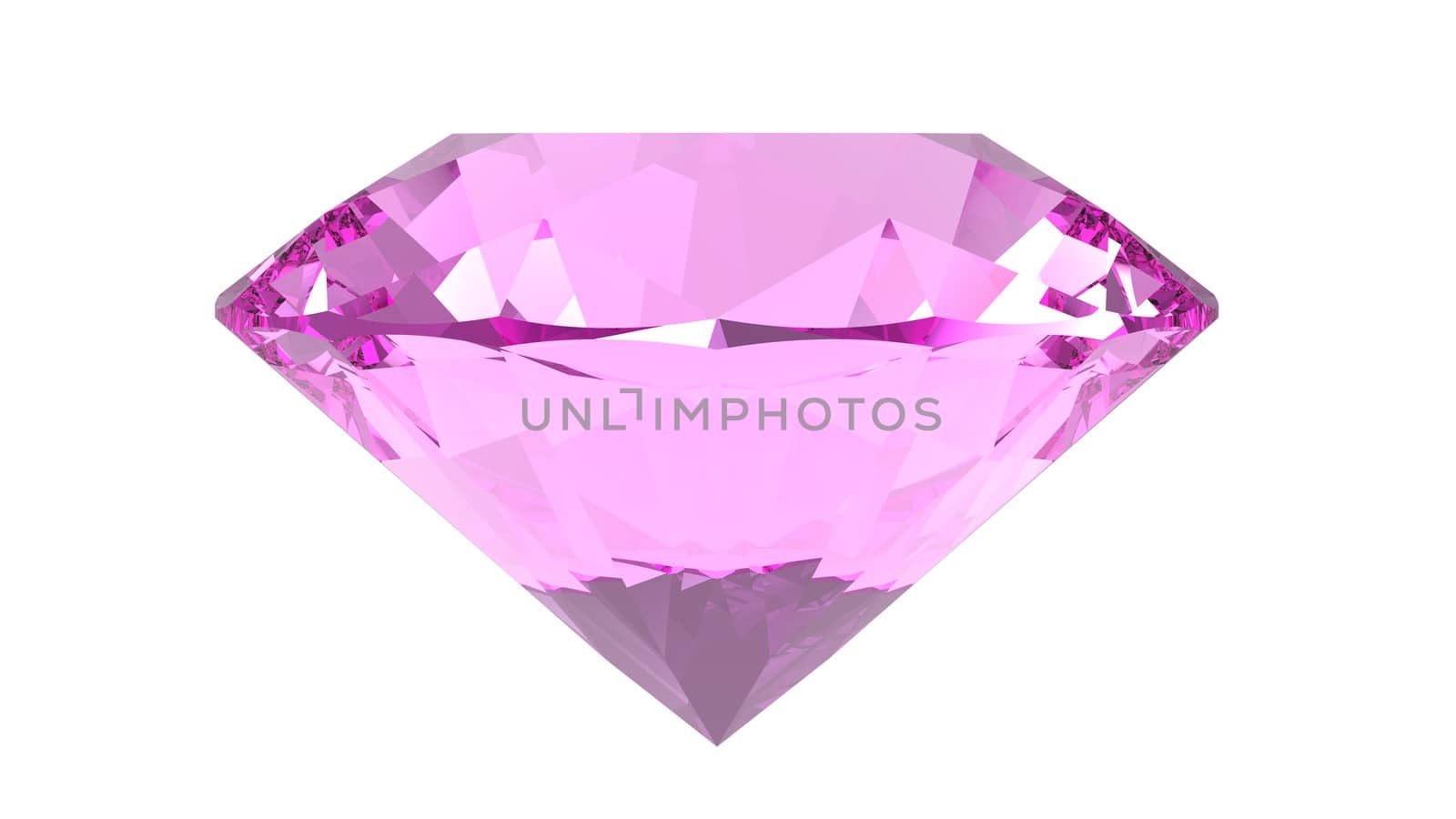 Rose quartz jewel isolated on white background, 3d render