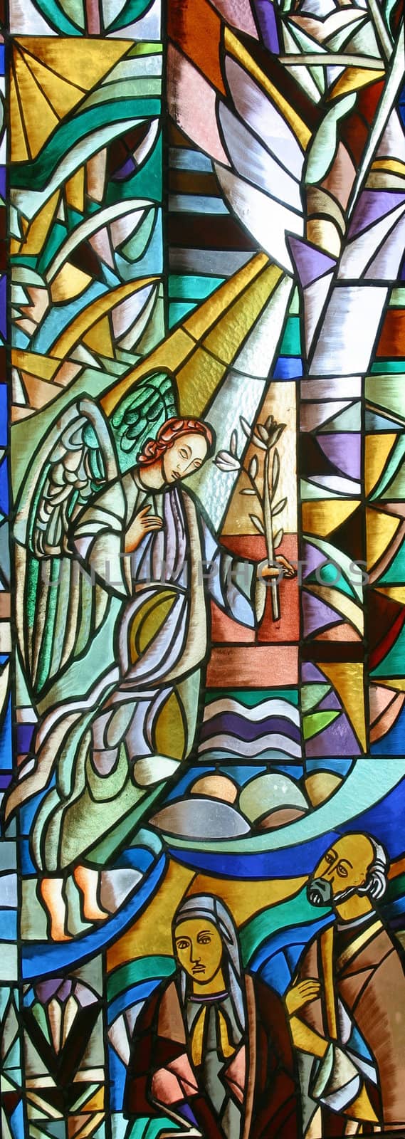 Angel Gabriel, stained glass