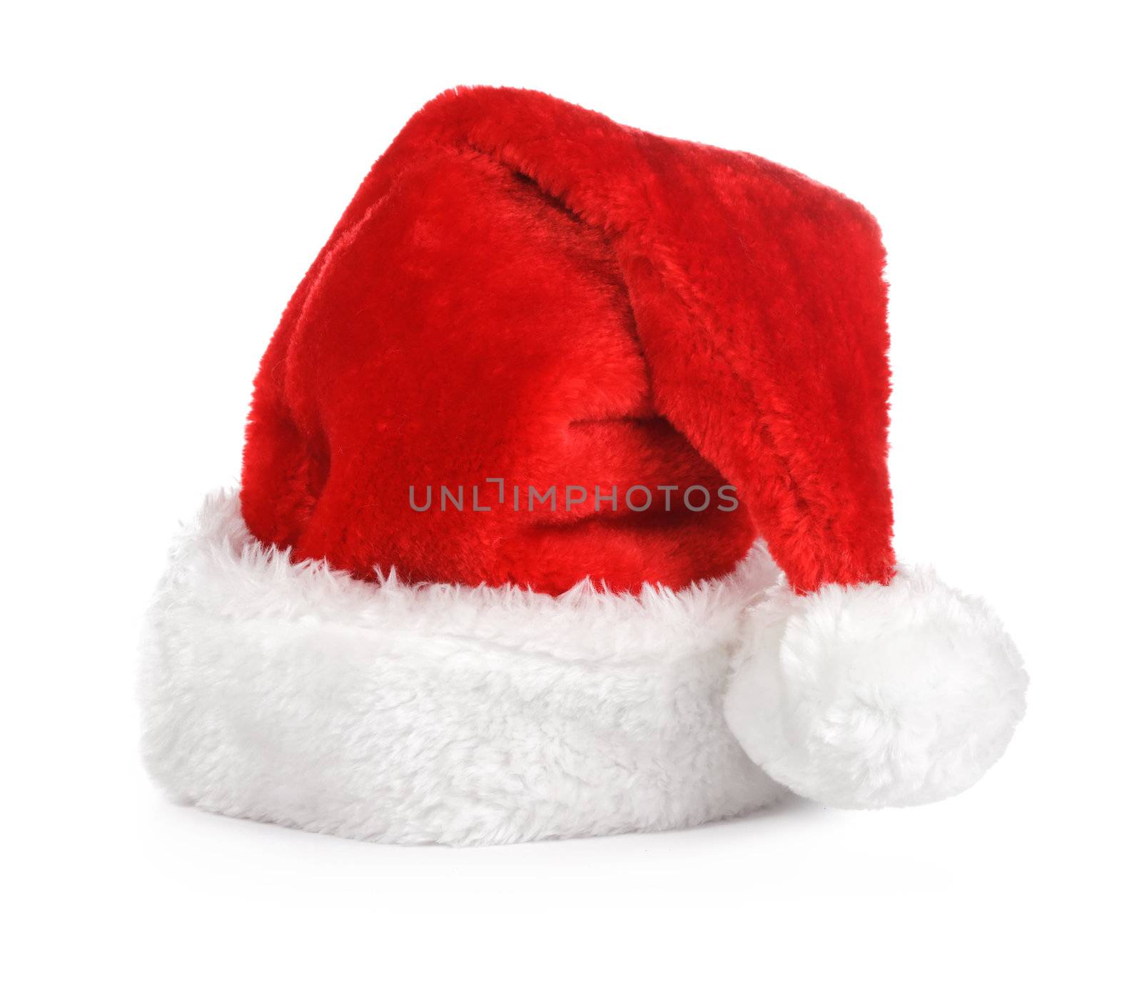 Santa red hat on white background by Bedolaga