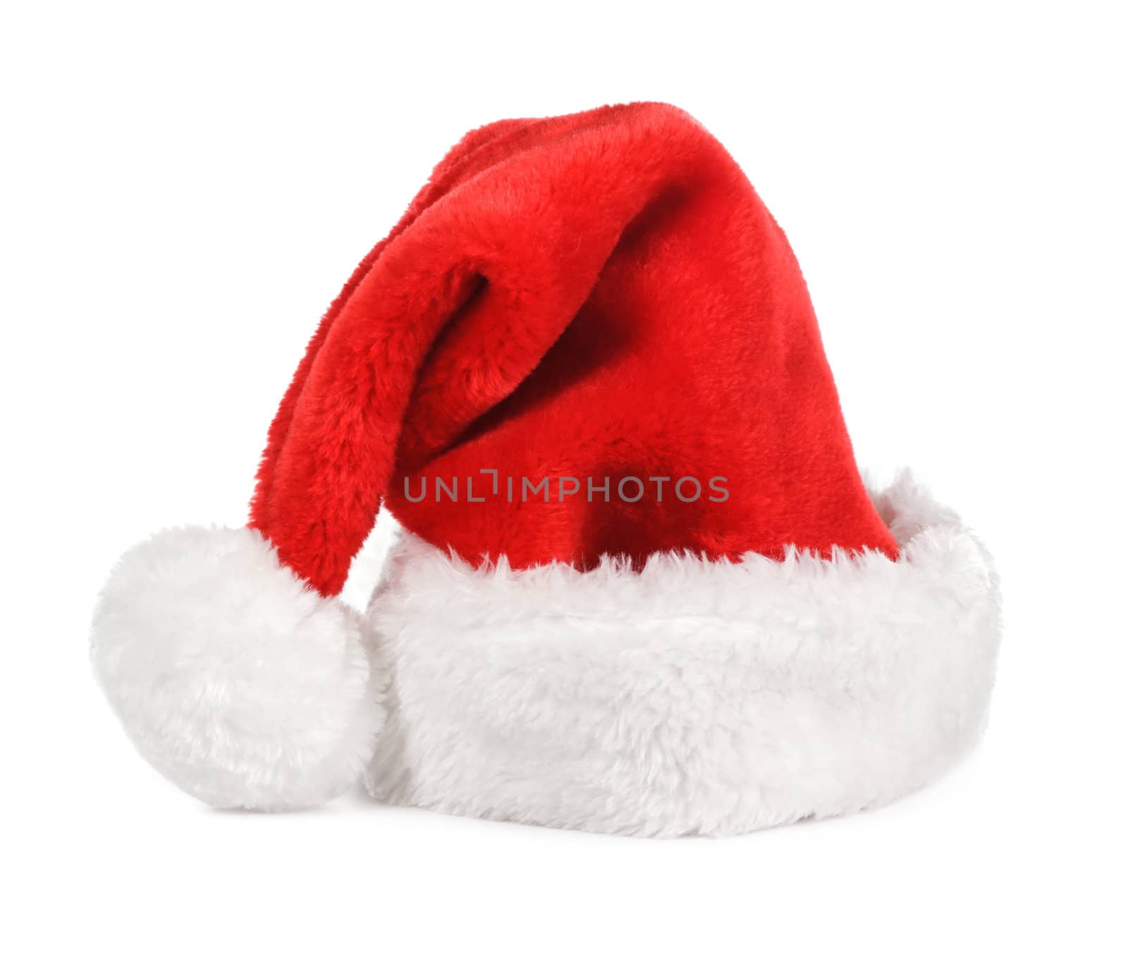 Santa red hat on white background by Bedolaga