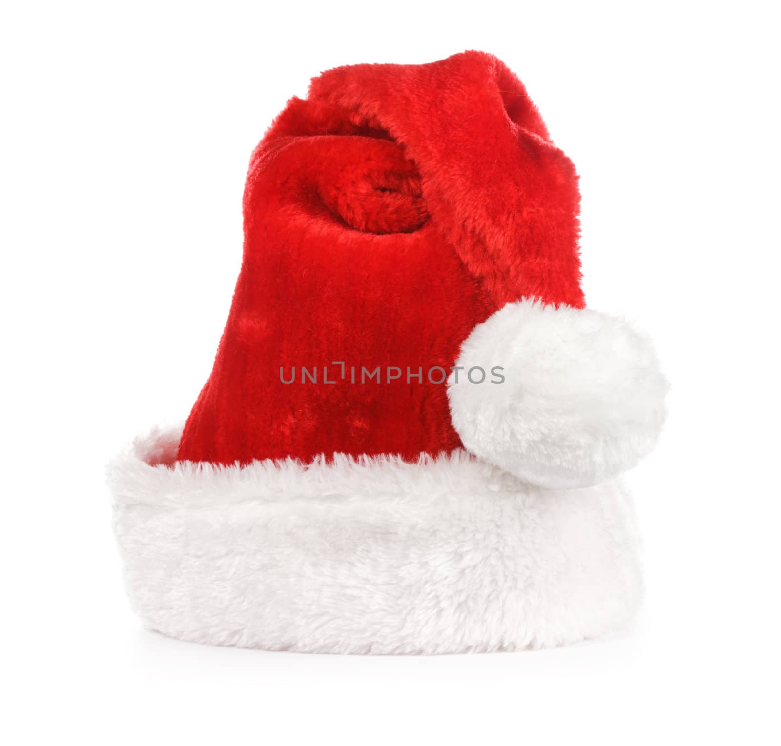 Santa red hat on white background by Bedolaga