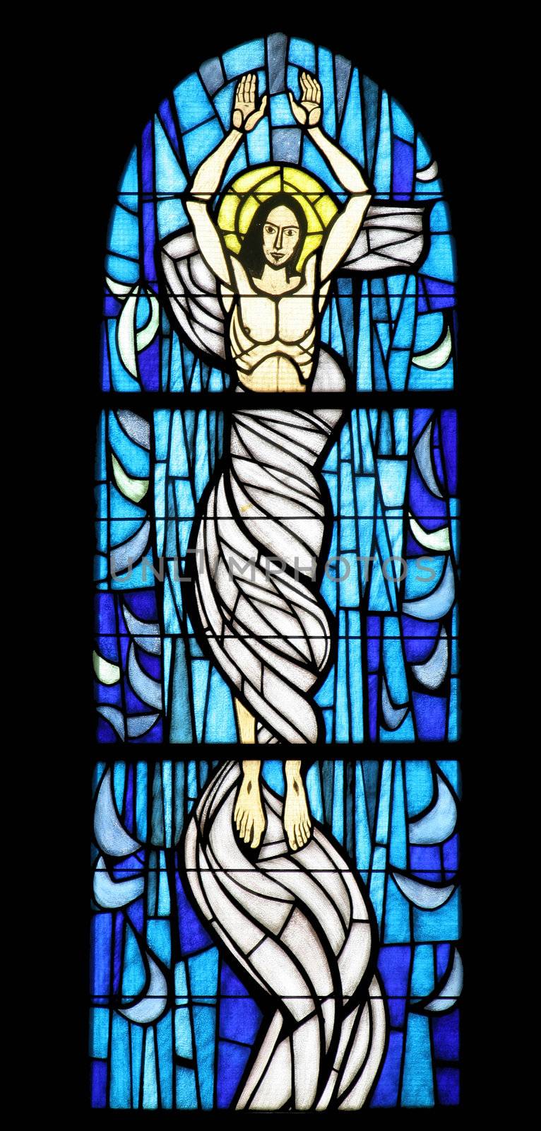 Resurrection of Jesus, stained glass
