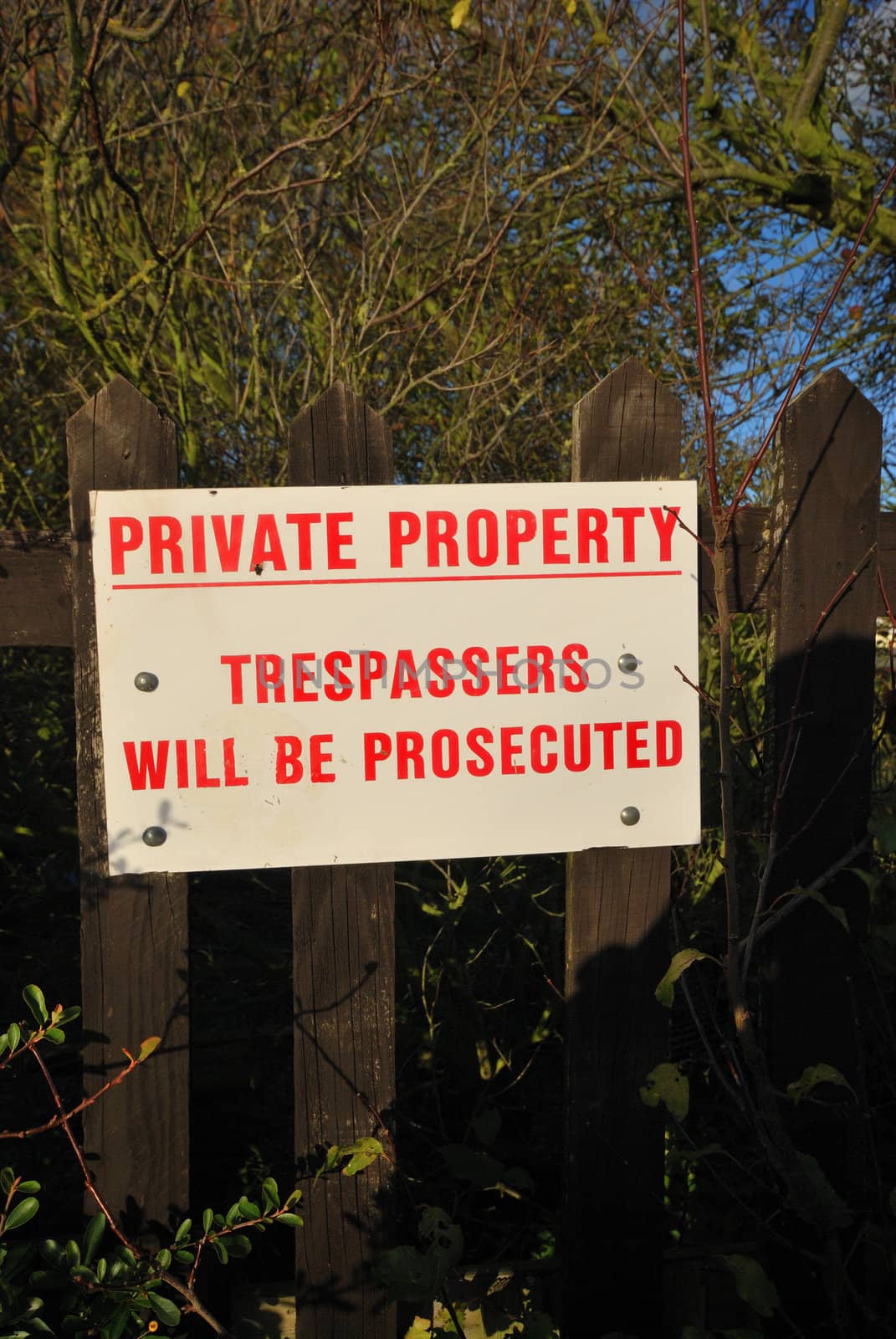 Private property sign