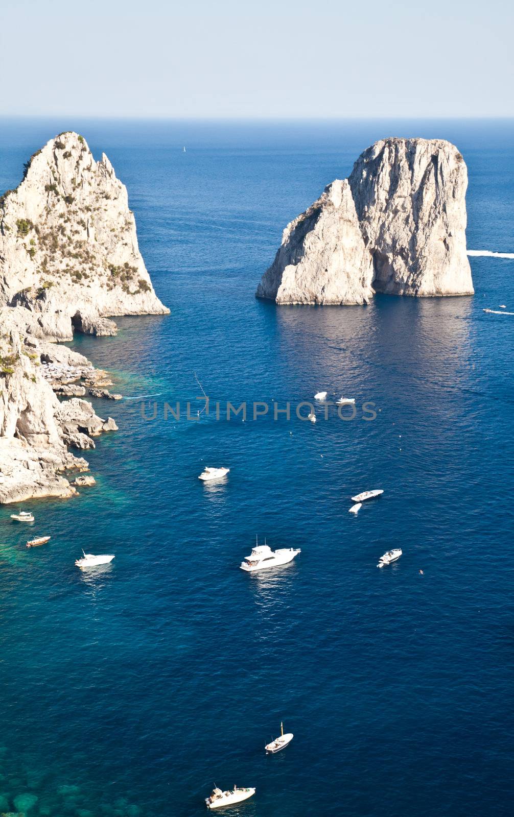 Summertime at Capri, beautiful isle in Naples Gulf, Italy