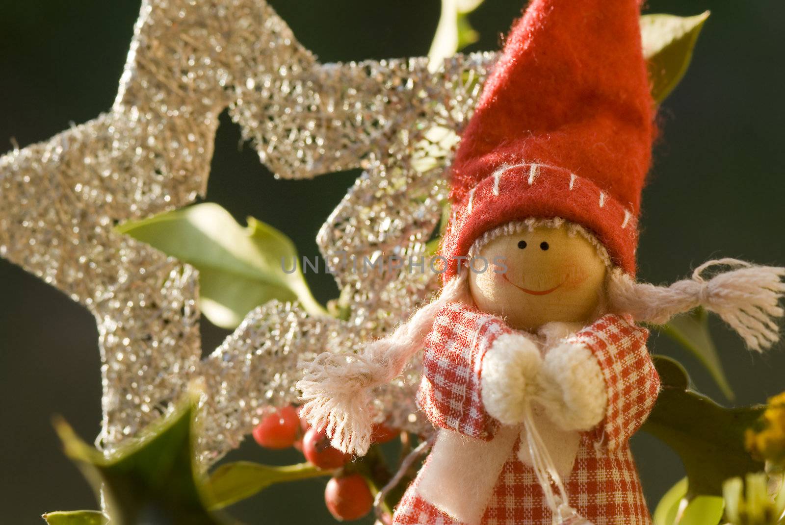 Christmas card, elf girl by Carche