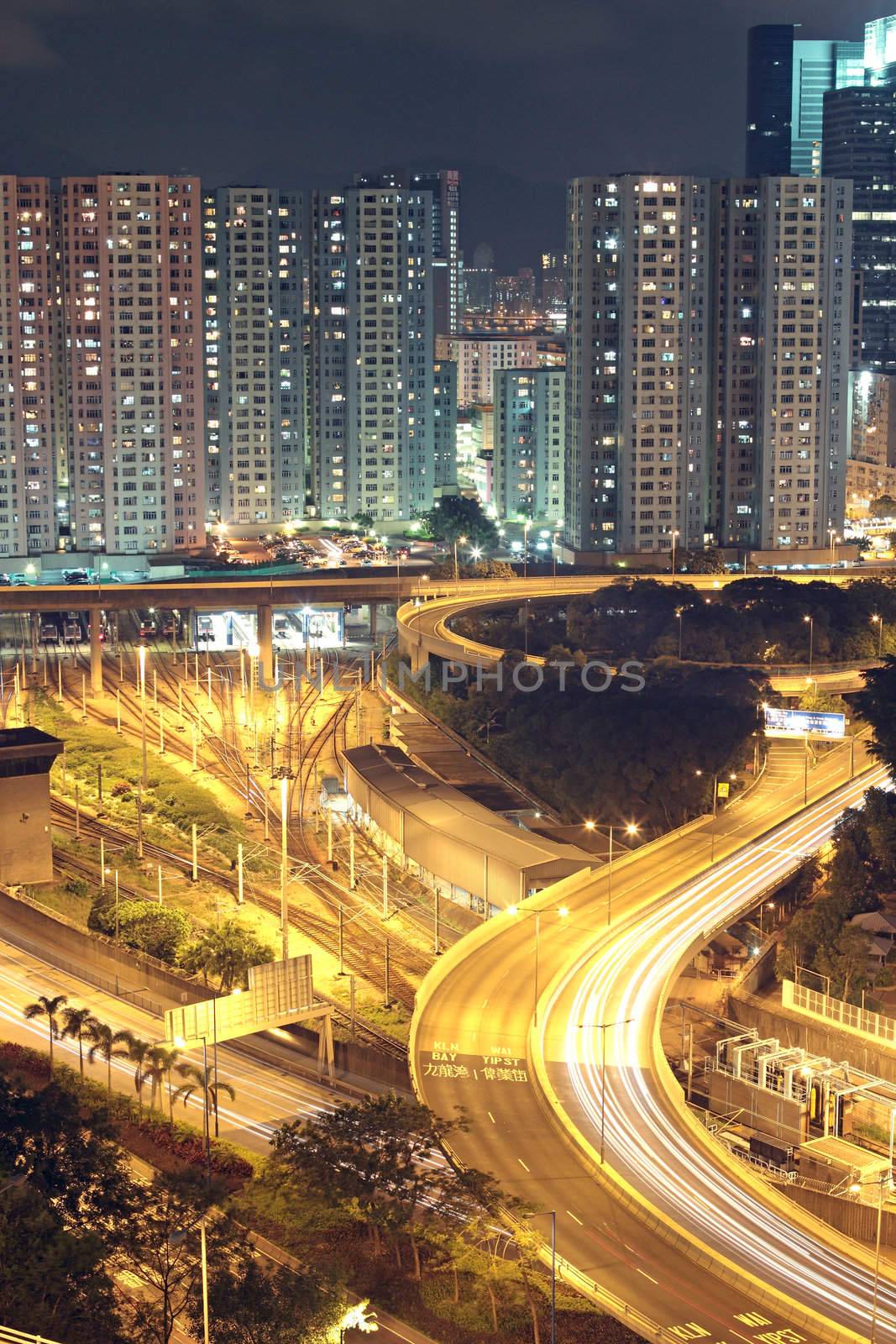 hong kong city at night