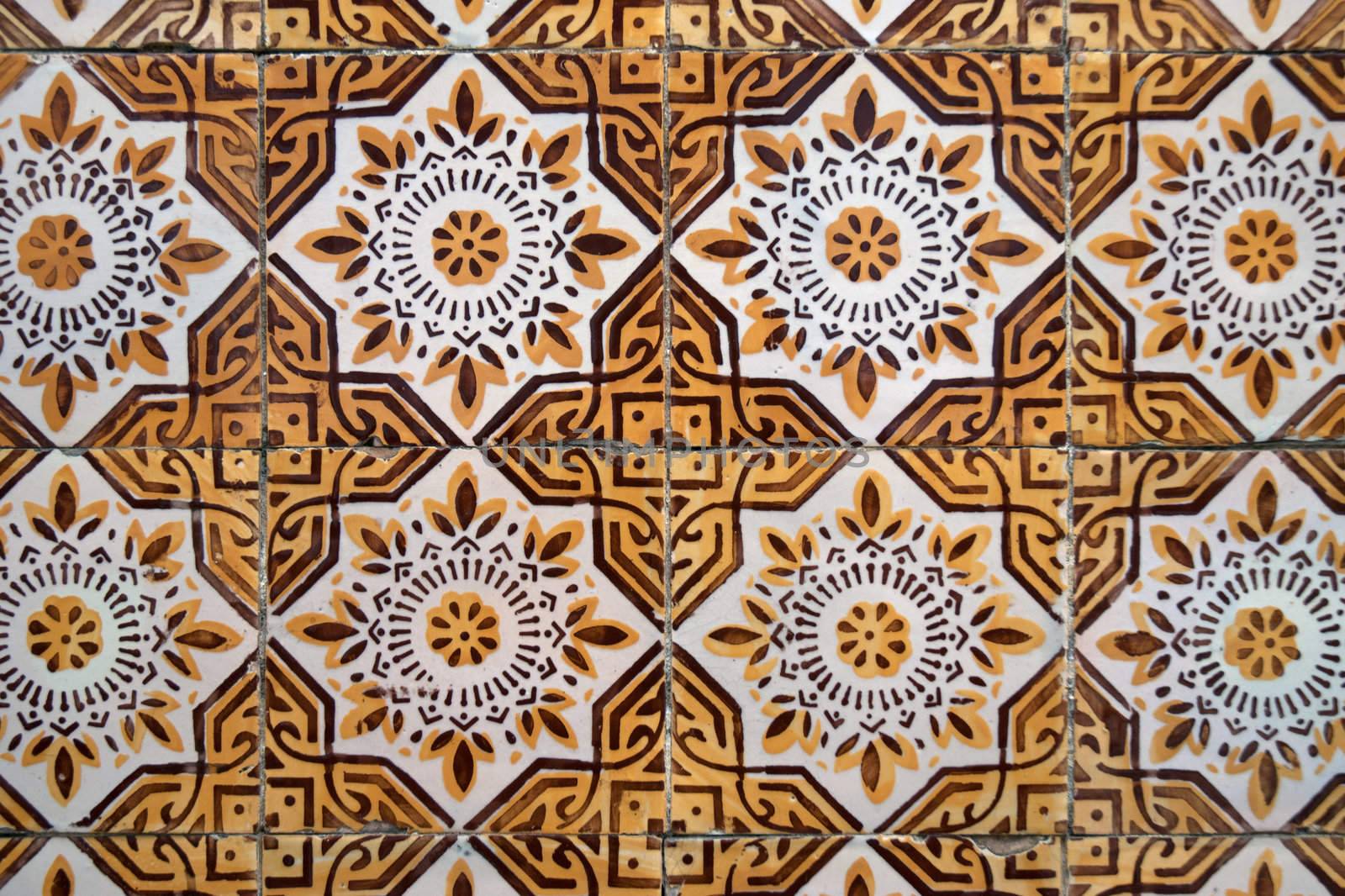 Detail of Portuguese glazed tiles.