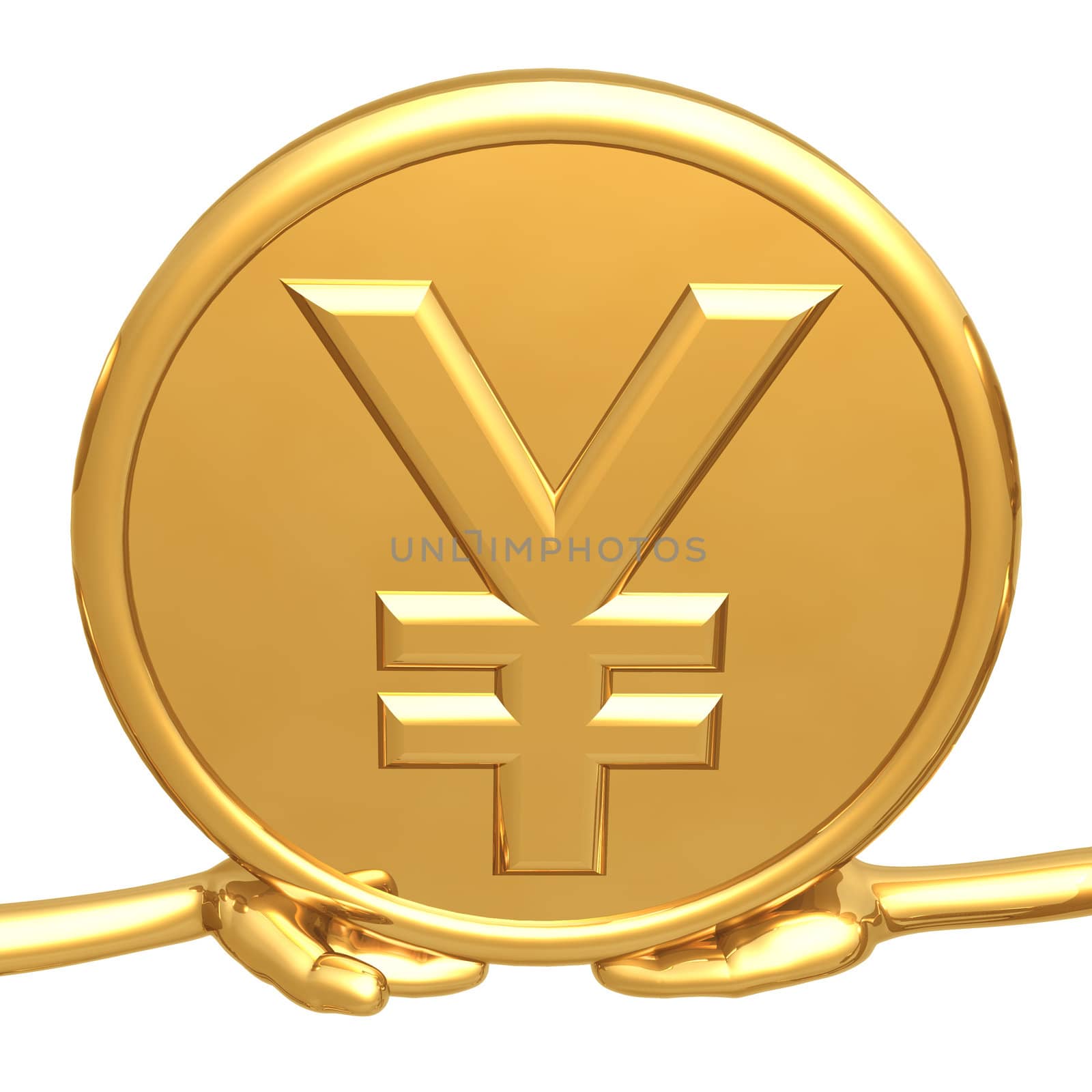 Holding Gold Yen Coin by LuMaxArt